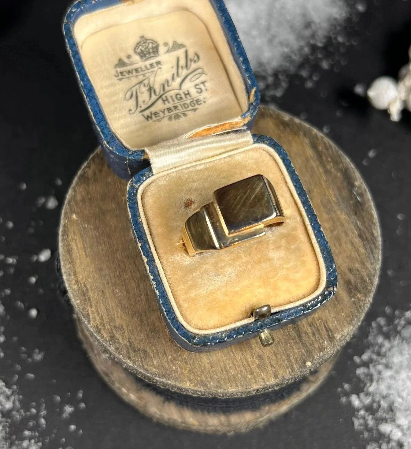 Vintage 9ct Gold, Unisex Double Square Signet Ring, Hallmarked London 1987