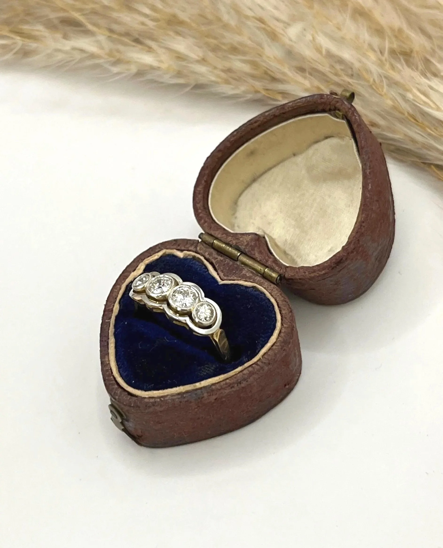 Antique 18ct Gold & Platinum 1920’s Diamond Four Stone Ring