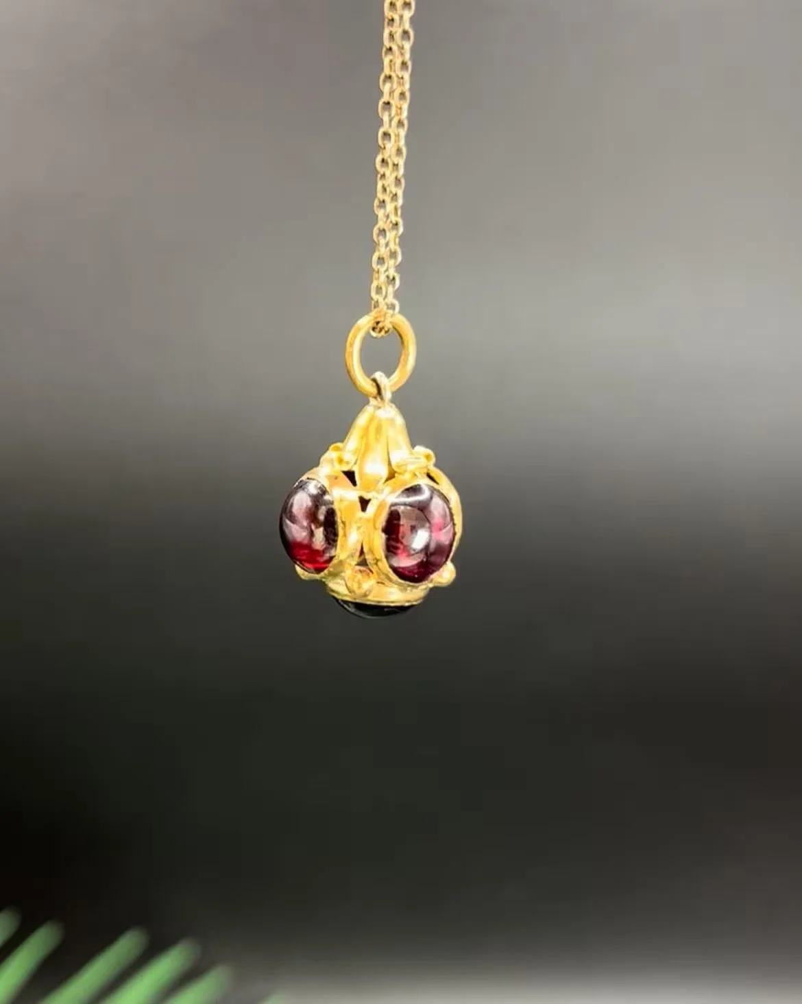 Antique 15ct Gold, Victorian Garnet Orb Pendant