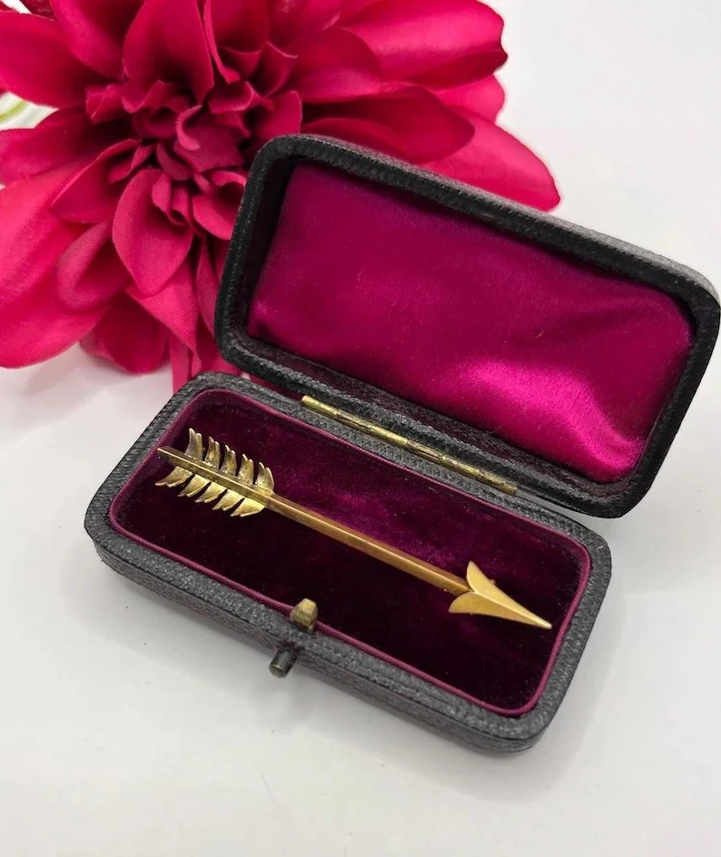 Antique 15ct Gold Victorian Arrow Brooch, Circa 1890