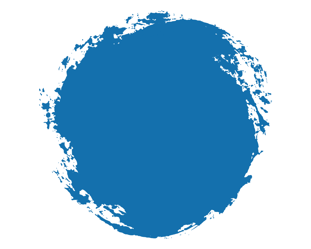 A blue paint splash on a black background
