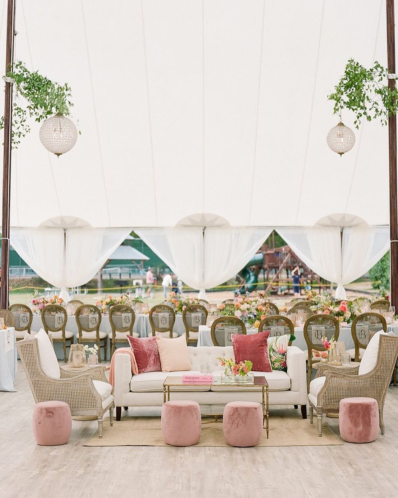 This vibrantly colorful day is currently featured on @brides! The weekend long gathering featured a 4 day tent install, a sea of colorful blooms, a jazz band second line, one of our favorite cakes ever and truly the sweetest couple! Always love creat