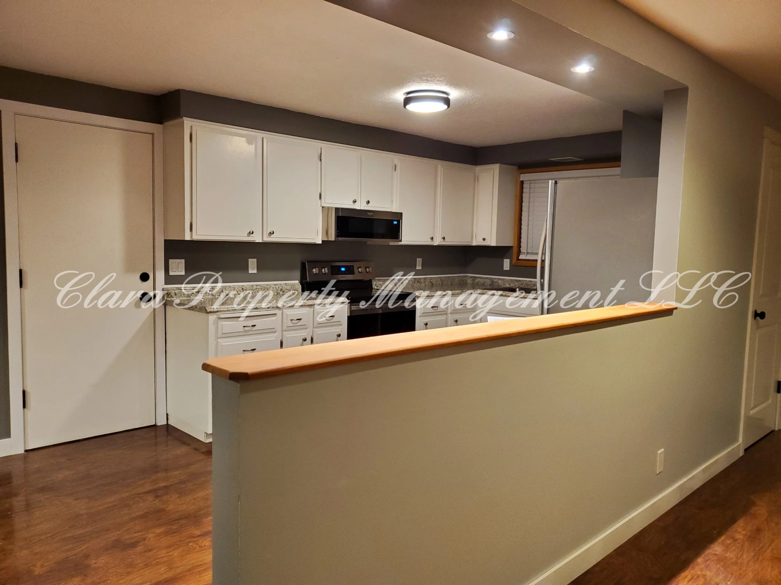 Kitchen from living room view