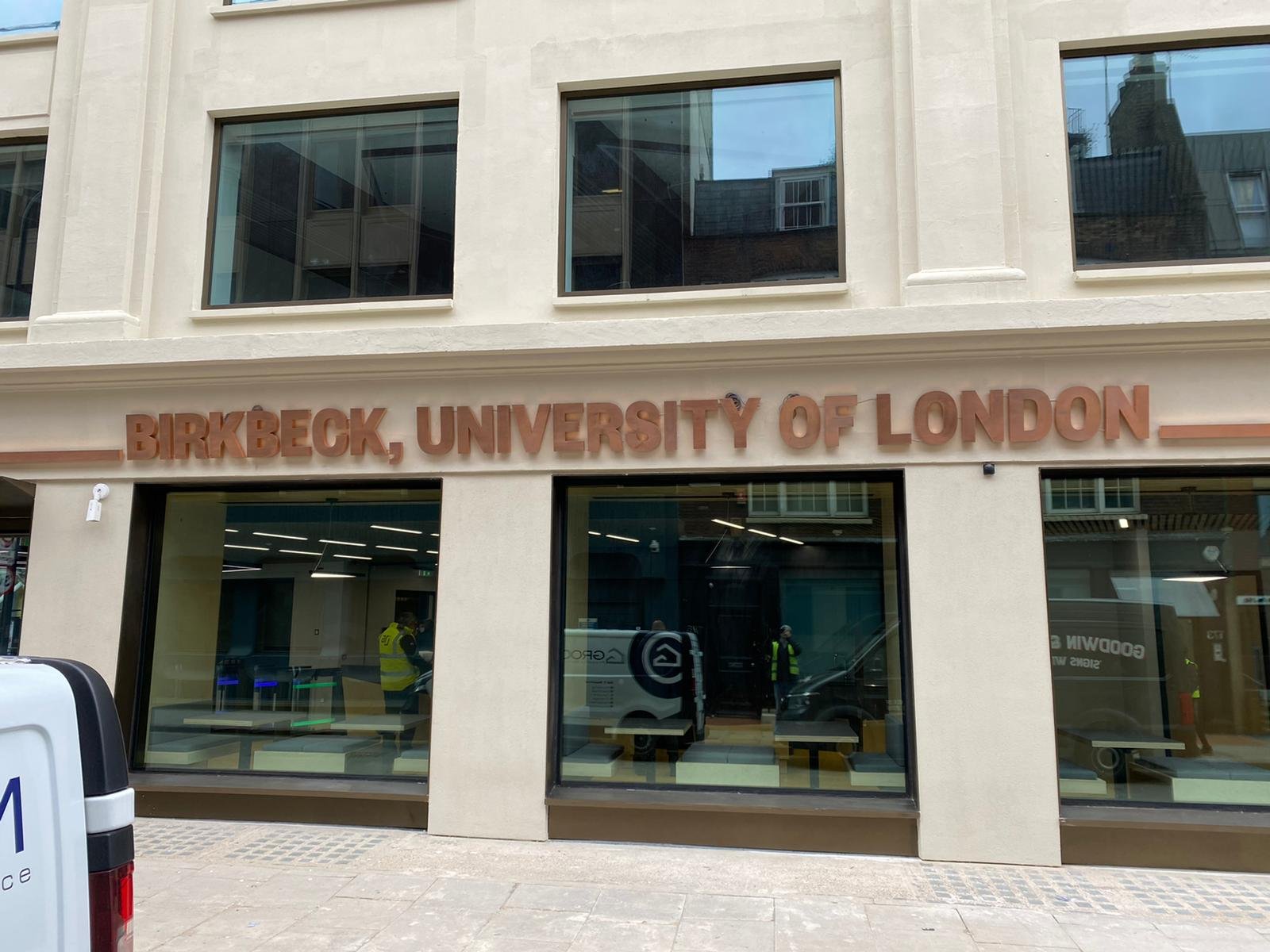 Copper Signage for Birkbeck Uni in Central London