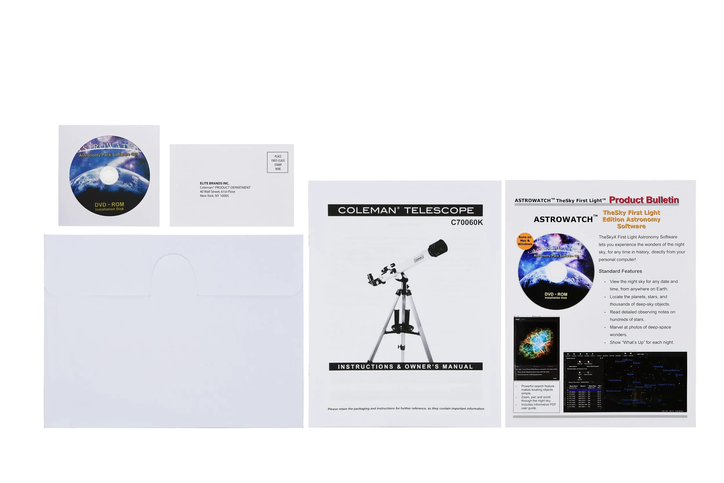 C70060K AstroWatch 700x60 Refractor Telescope Kit with Heavy-Duty ...