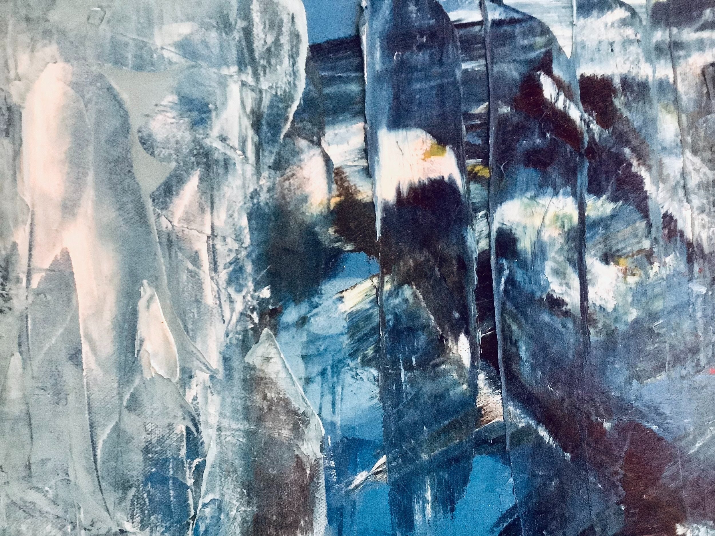    Prussian Blue Ice  - oil on canvas, 12-inches x 16-inches SOLD  