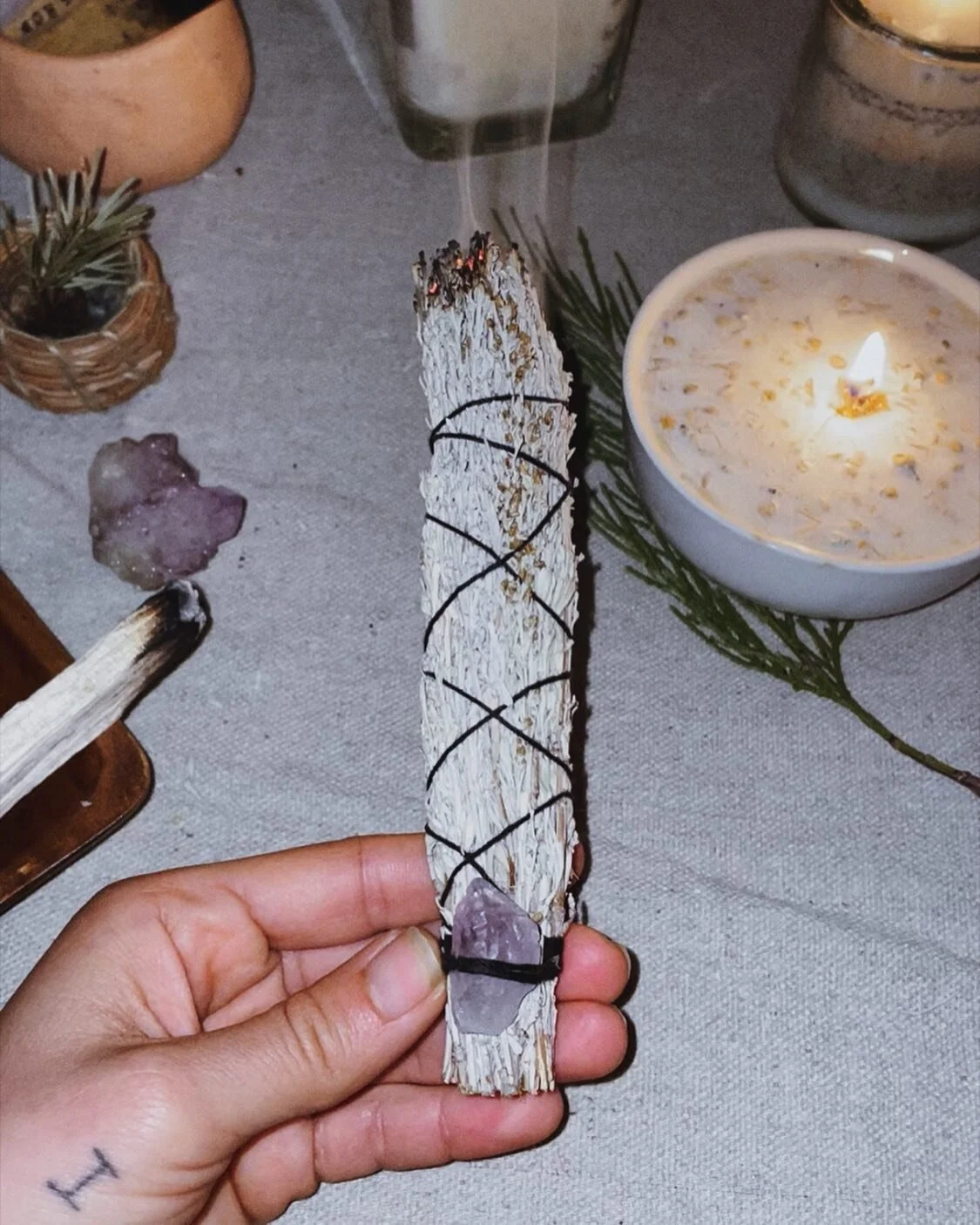 Sacred sagebrush, an essential to my cleansing rituals especially with the full moon 🌕 last night, the full moon cast it&rsquo;s light on the snow covered forest and the ground sparkled like a million diamonds. Nothing is more magical than walking t
