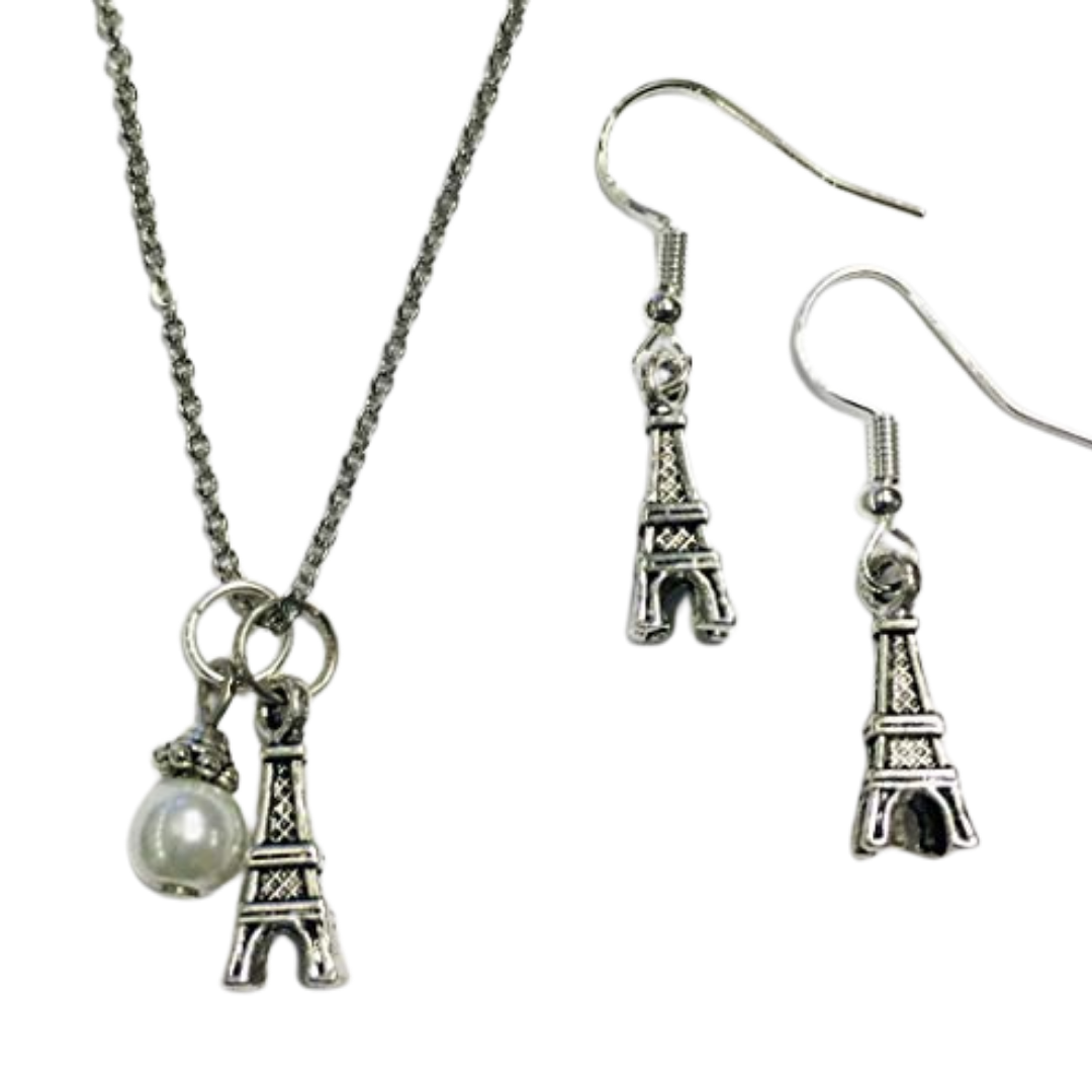 Eiffel Tower Parisian Necklace & Earring Set 