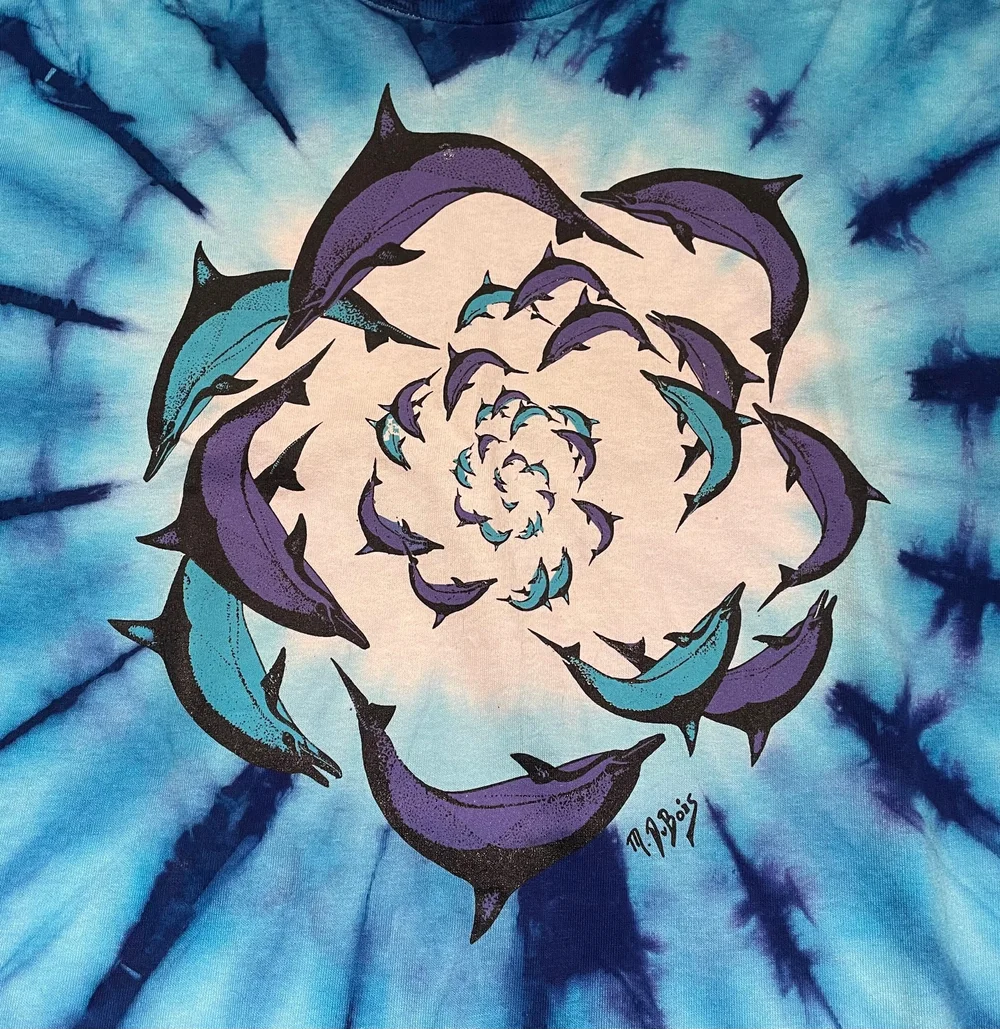 90s MIKE DUBOIS Tシャツ PSYCHEDELIC RAVE Vintage 1990s Mike Dubois Smiling Sunshine Tie Dye T Shirt