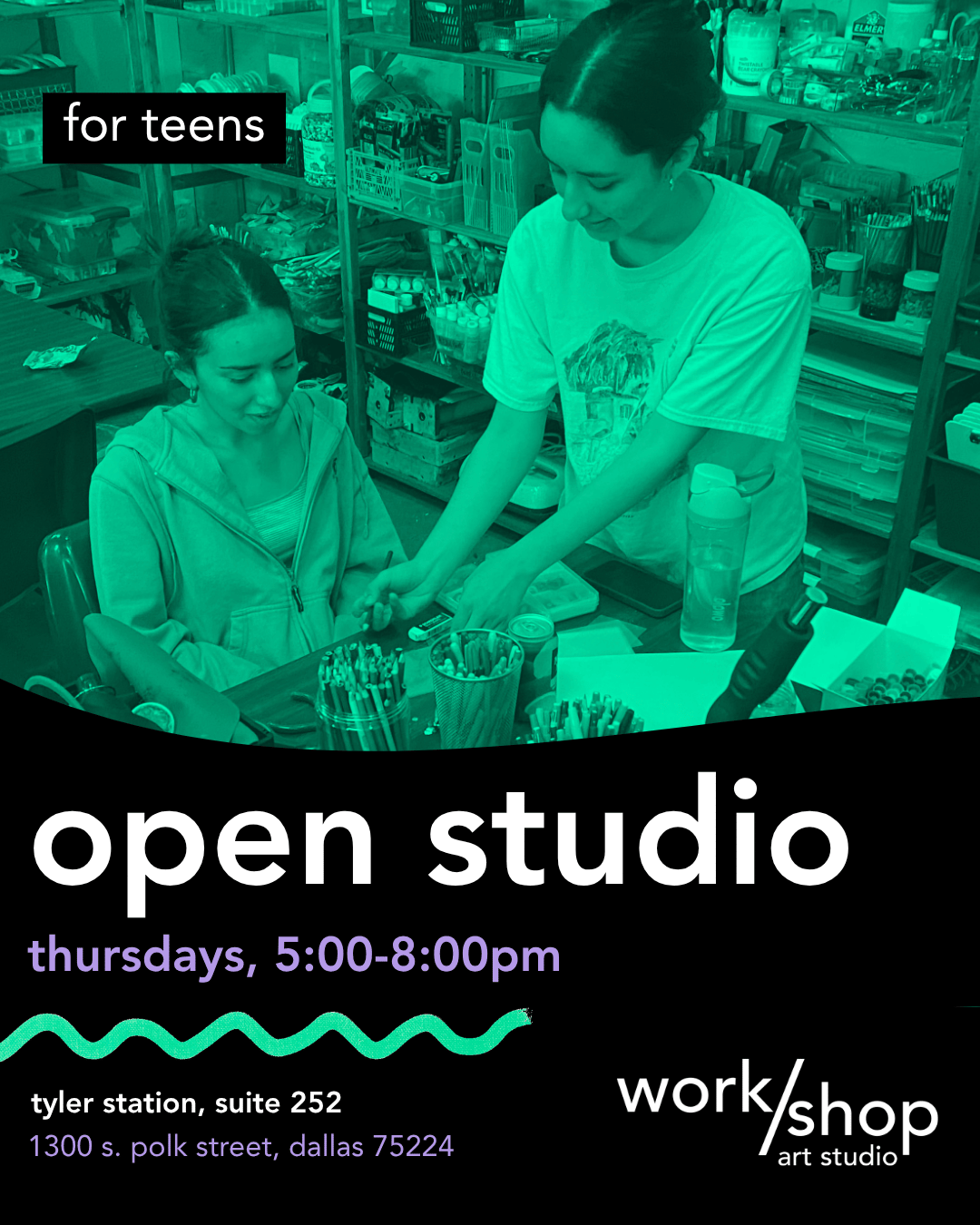 September 10 | Open Studio for Teens | 5:00-8:00pm