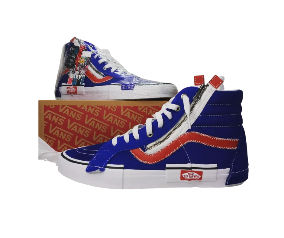 Vans Sk8 Hi White Blue Red Vans VANS Sk8-Hi Mens — GLFY