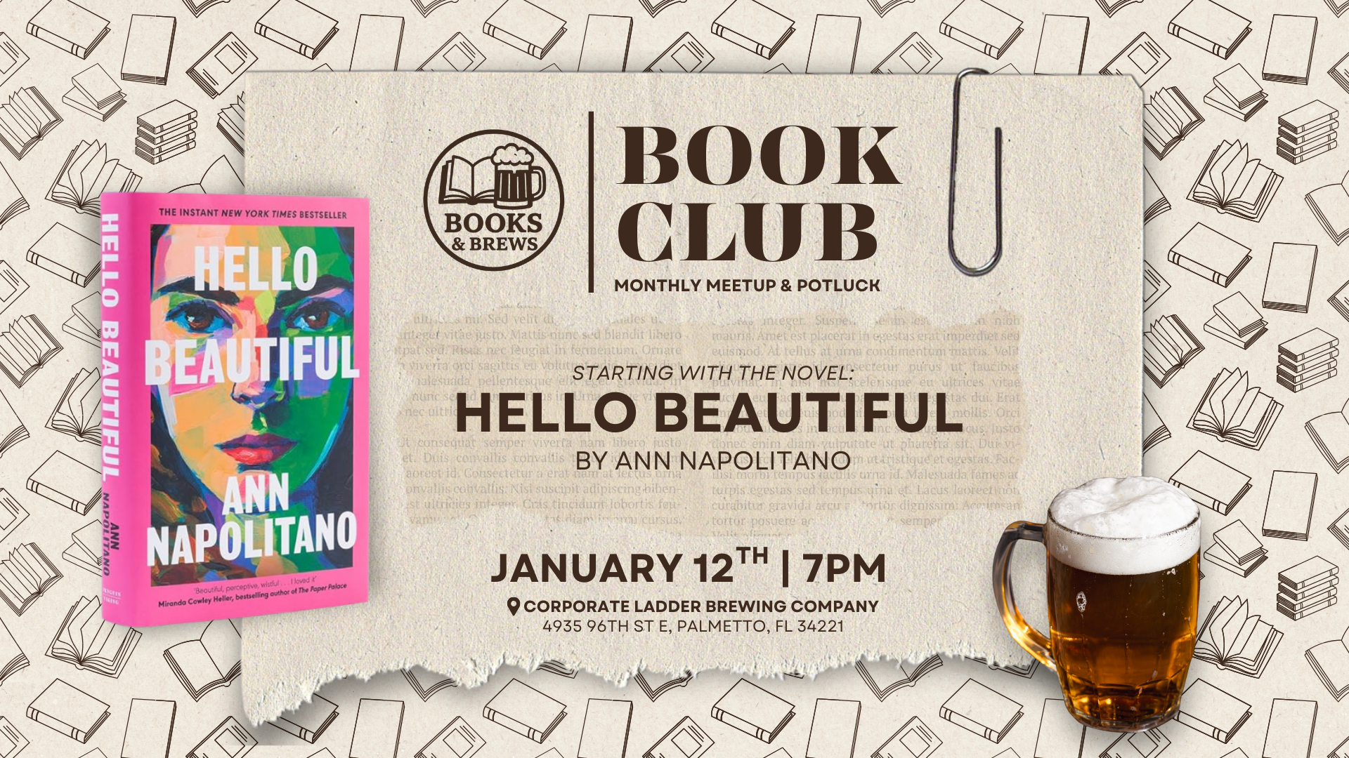 Books & Brews: Book Club Meetup & Potluck