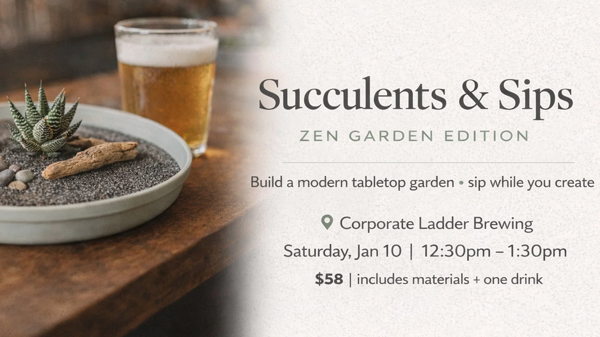 Succulents & Sips: Plant Your Intentions Workshop