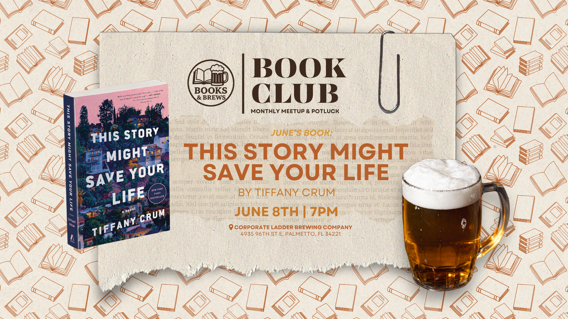 Books and Brews Book Club in Palmetto, FL | June Meetup and Potluck