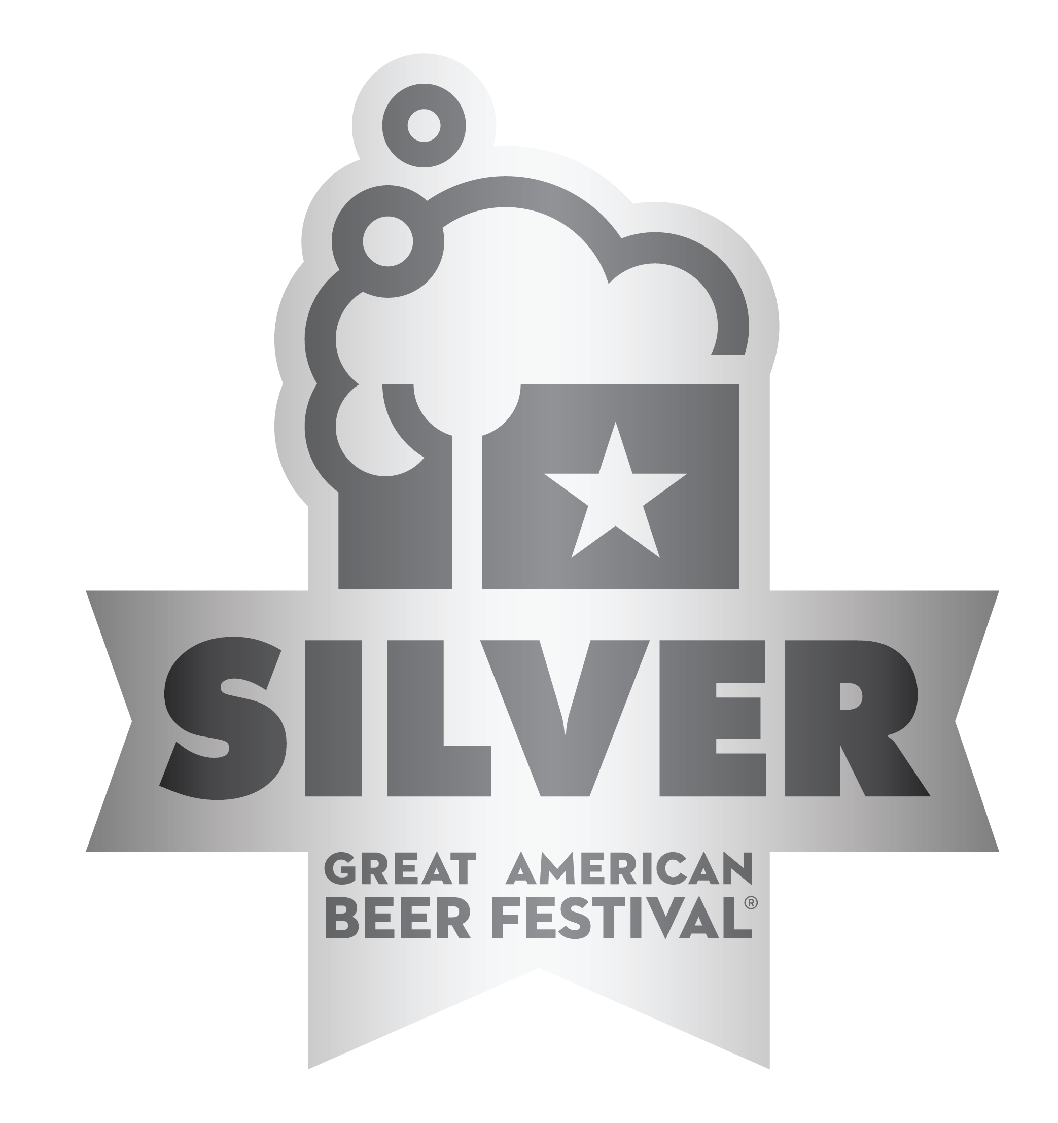 Great American Beer Festival silver medal badge.