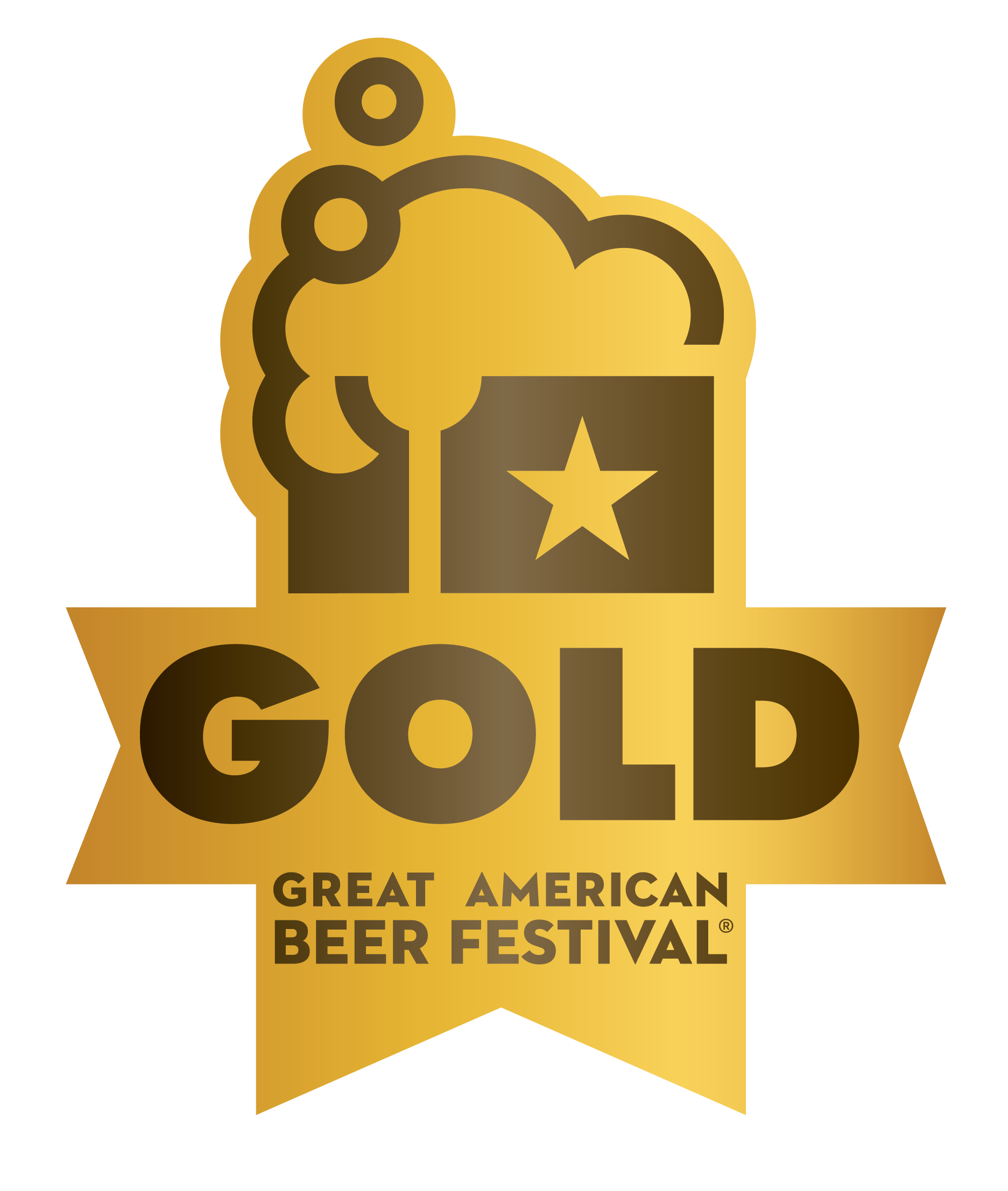 Great American Beer Festival gold medal badge.