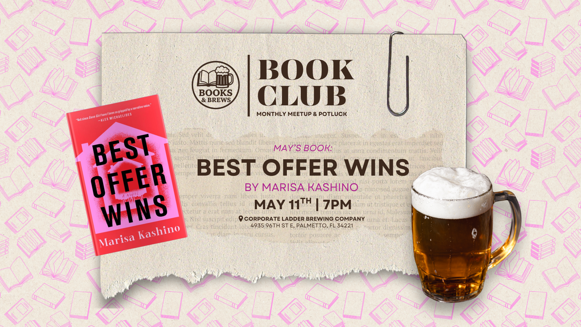 books and brews may book club meet up at corporate ladder brewing in palmetto fl