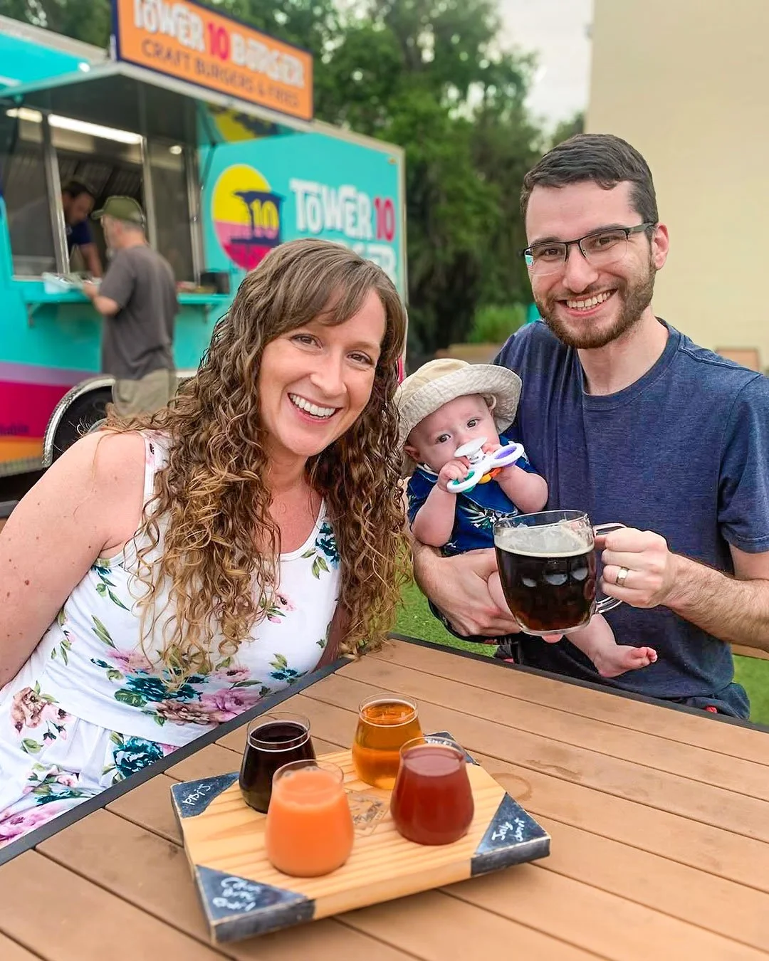 Local guests enjoying beer and burger night happy hour at Corporate Ladder Brewing Company in Palmetto FL