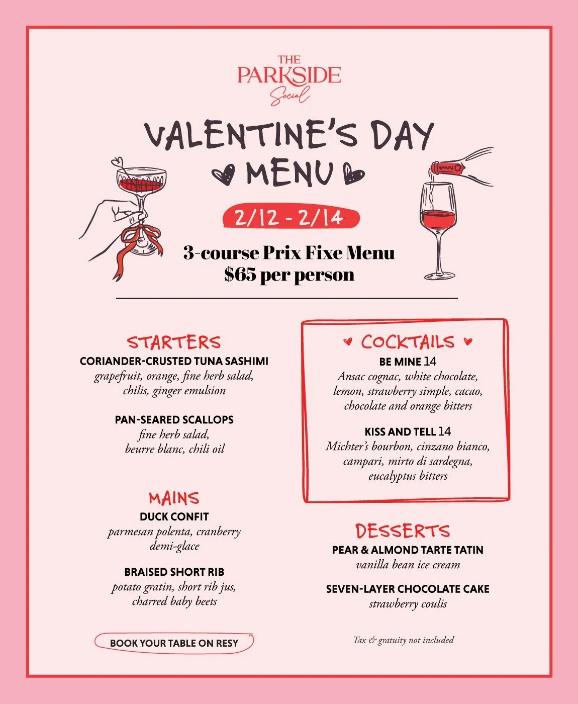 Join us with your loved ones February 12&ndash;14 for a specially curated 3-course prix fixe Valentine&rsquo;s Day menu ❤️

Reservations recommended on Resy.

#ValentinesDaySpecials #veronanjeats