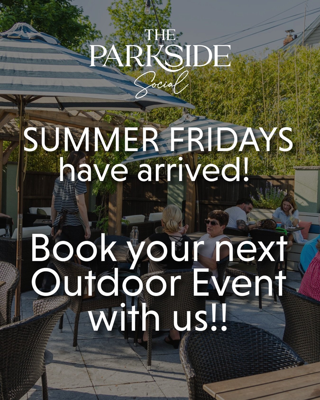 Summer Fridays are calling&mdash;make the most of them on our patio at The Parkside Social. Whether it&rsquo;s a team outing, client happy hour, or cocktail celebration, we&rsquo;ve got the vibes (and the packages) to match.

Head to our website more