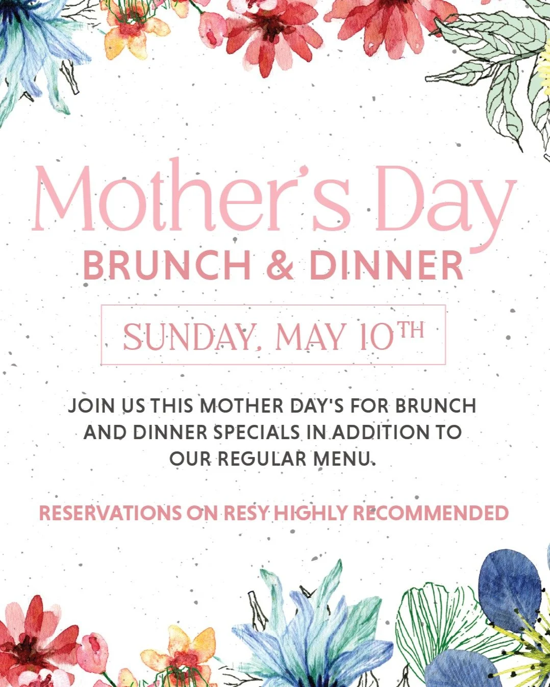 Treat Mom to something special this Mother&rsquo;s Day.

Join us at The Parkside Social on Sunday, May 10th for brunch and dinner specials, plus all your menu favorites.

Reservations are highly recommended&mdash;secure your table today.