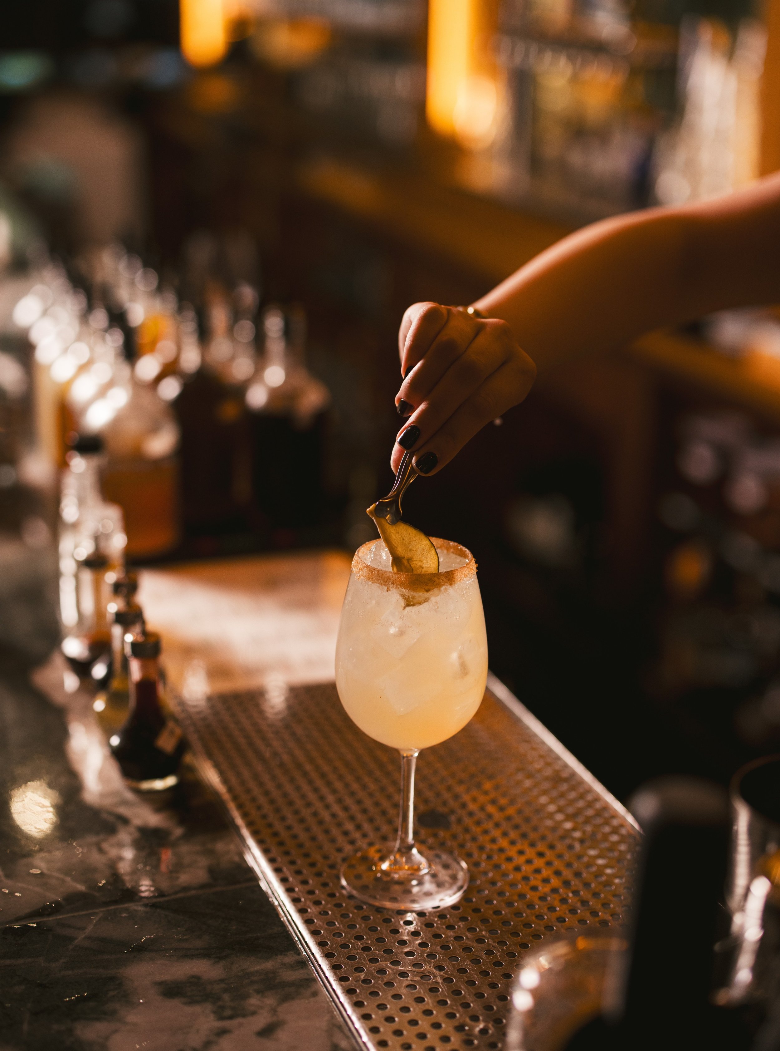 The end of the work week. The beginning of something better. 

Meet End of Beginning: Gin, spiced pear, orgeat, lemon, and Prosecco. Because Friday deserves a proper pour.
