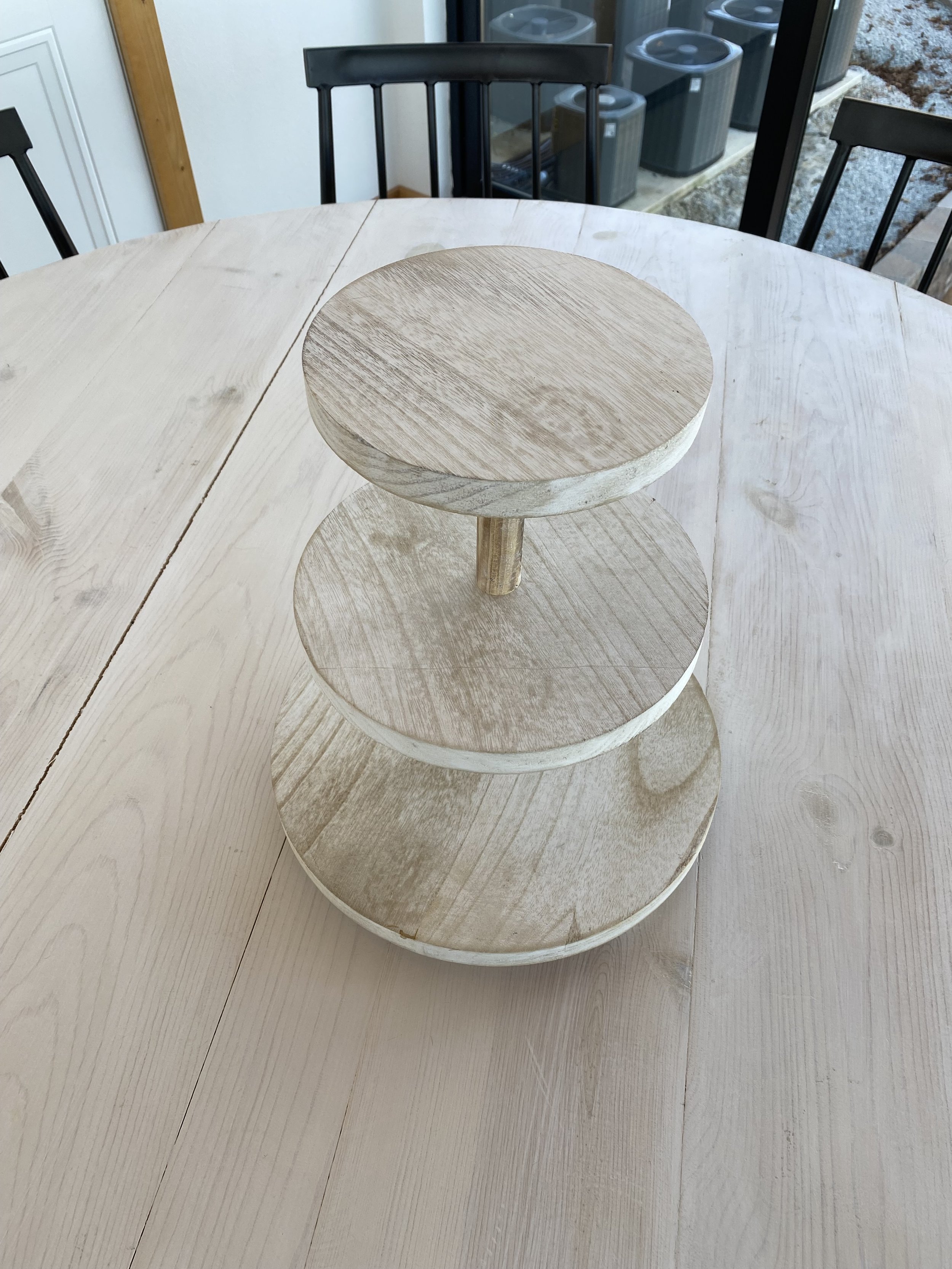 Whitewashed Wooden Dessert Stand