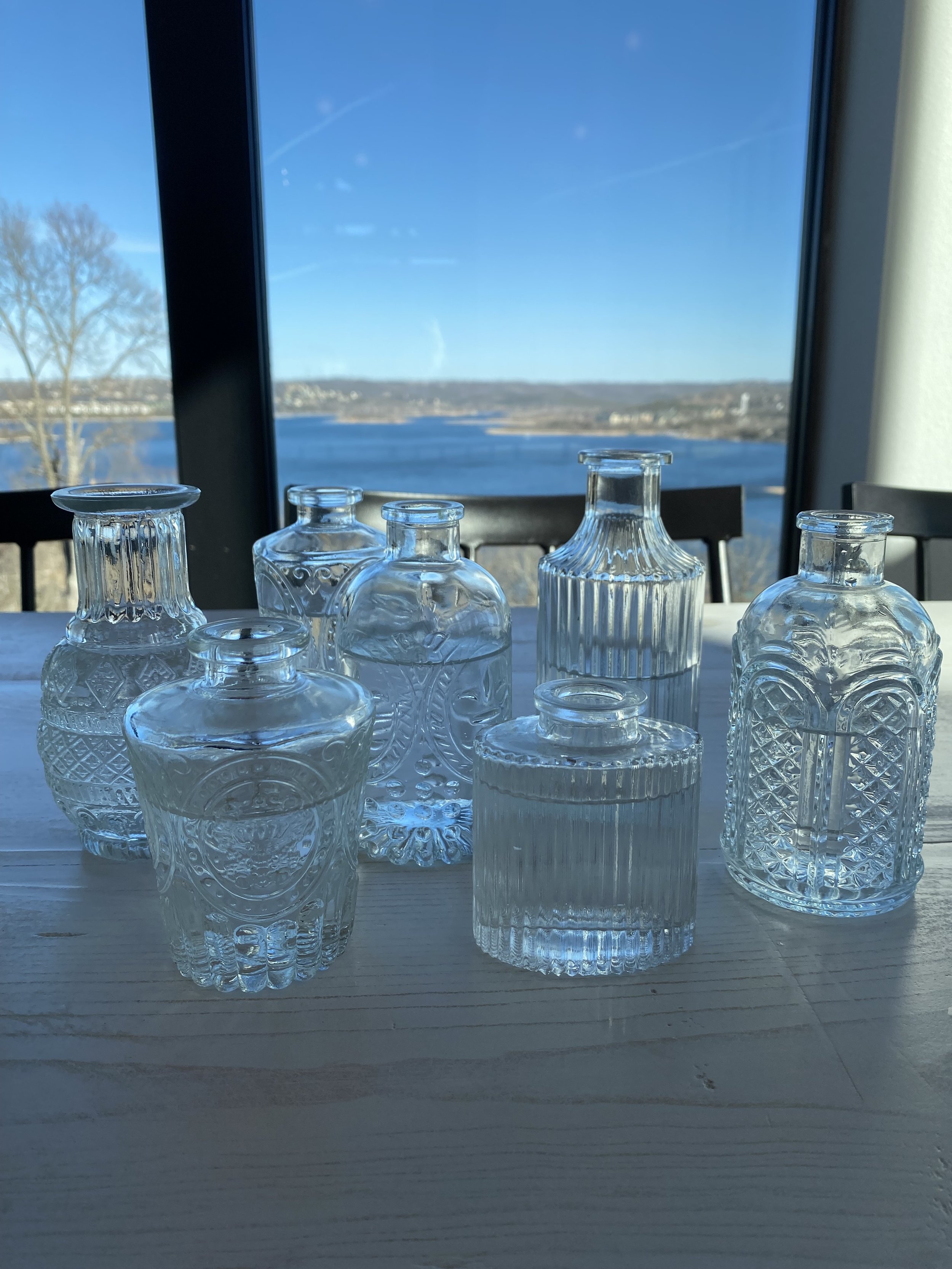 Clear Bud Vases - Multiple Patterns