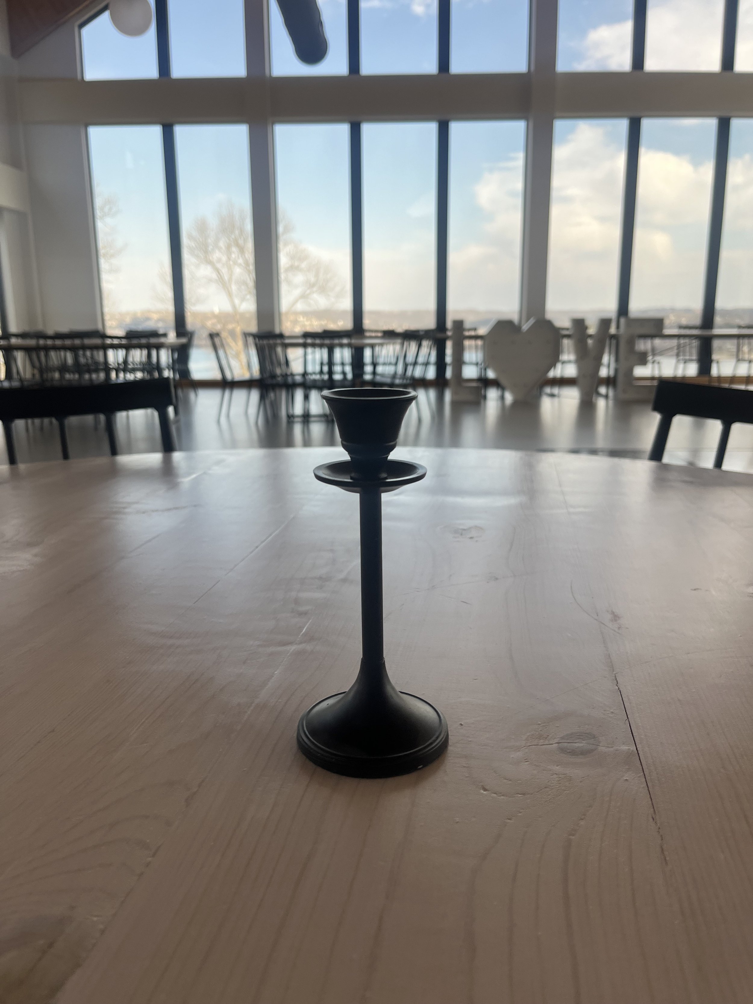 Medium black candlestick holder