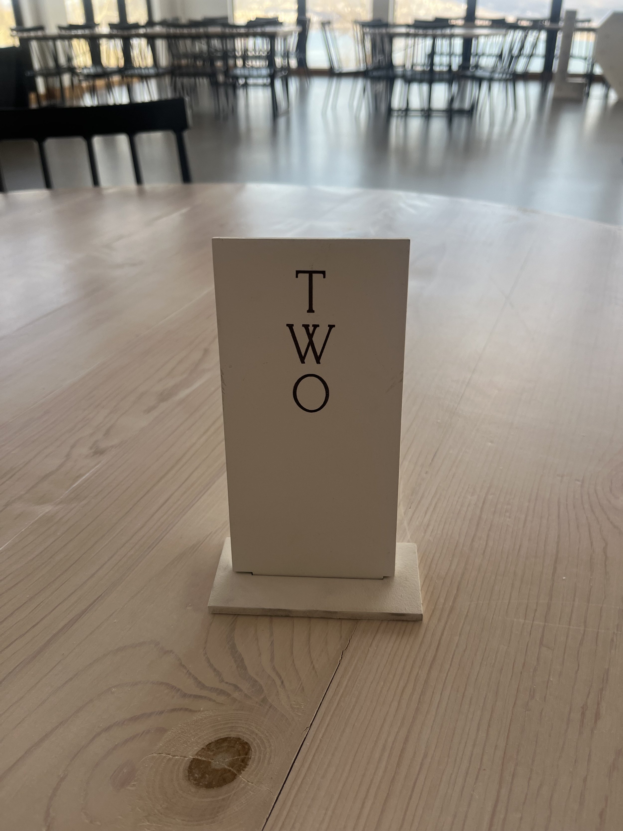 Wood table numbers