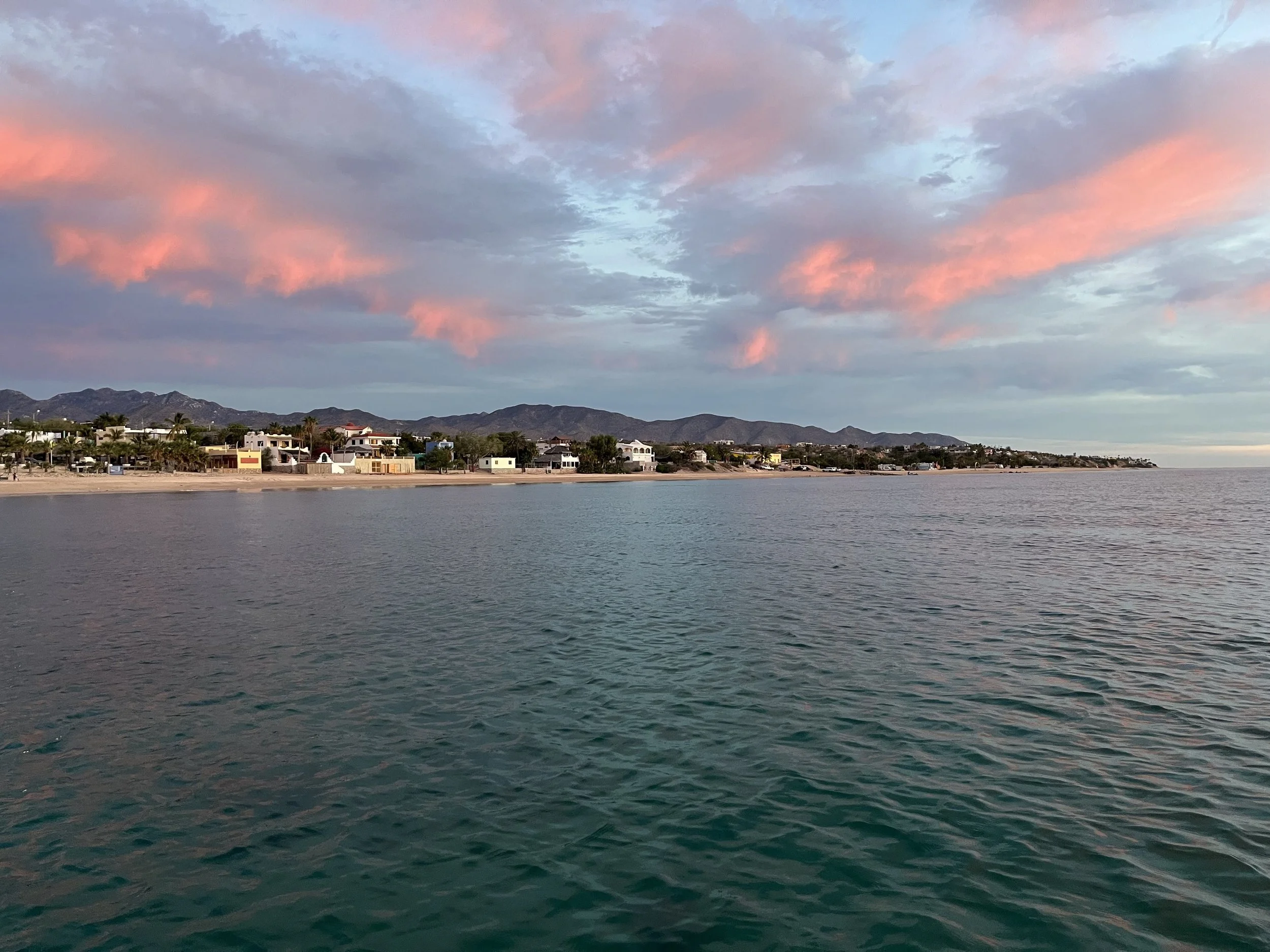 La Ventana Coastline view from the sea at sunset