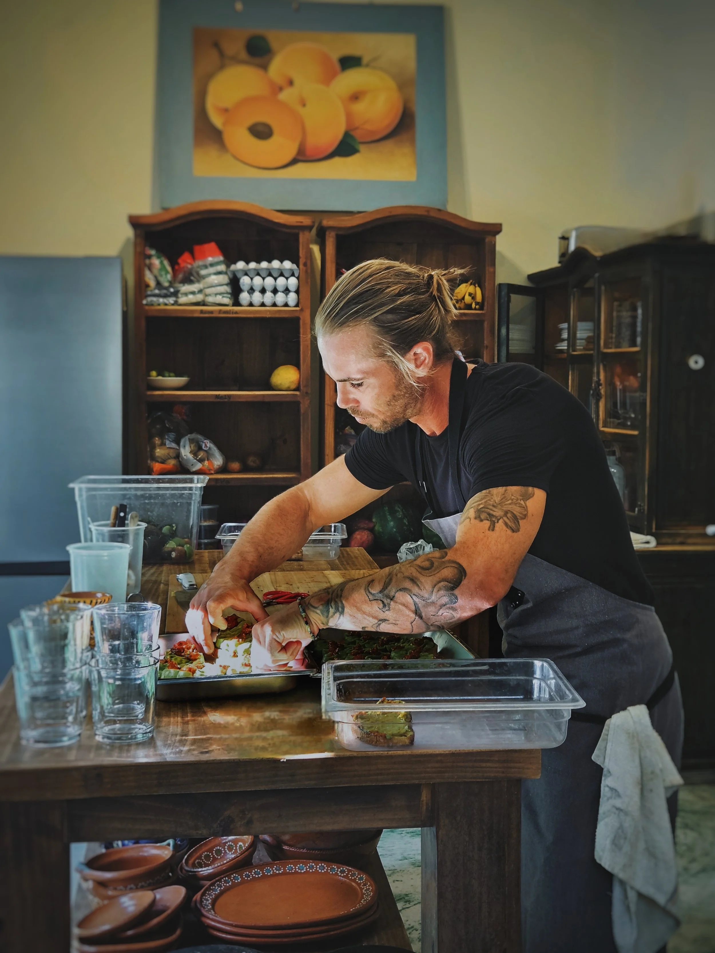 Chef Cody preparing food