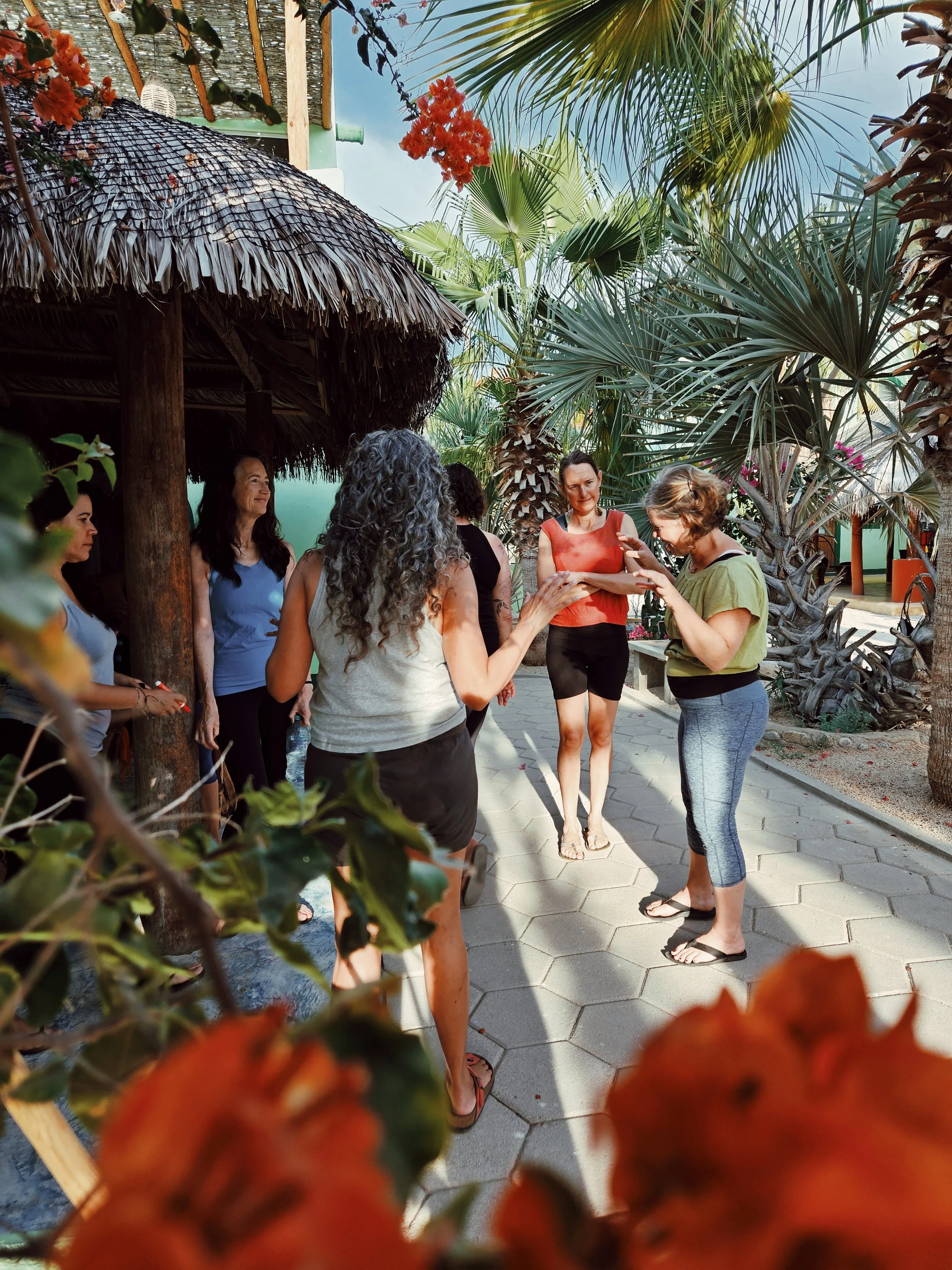 social time under the dinner palapa