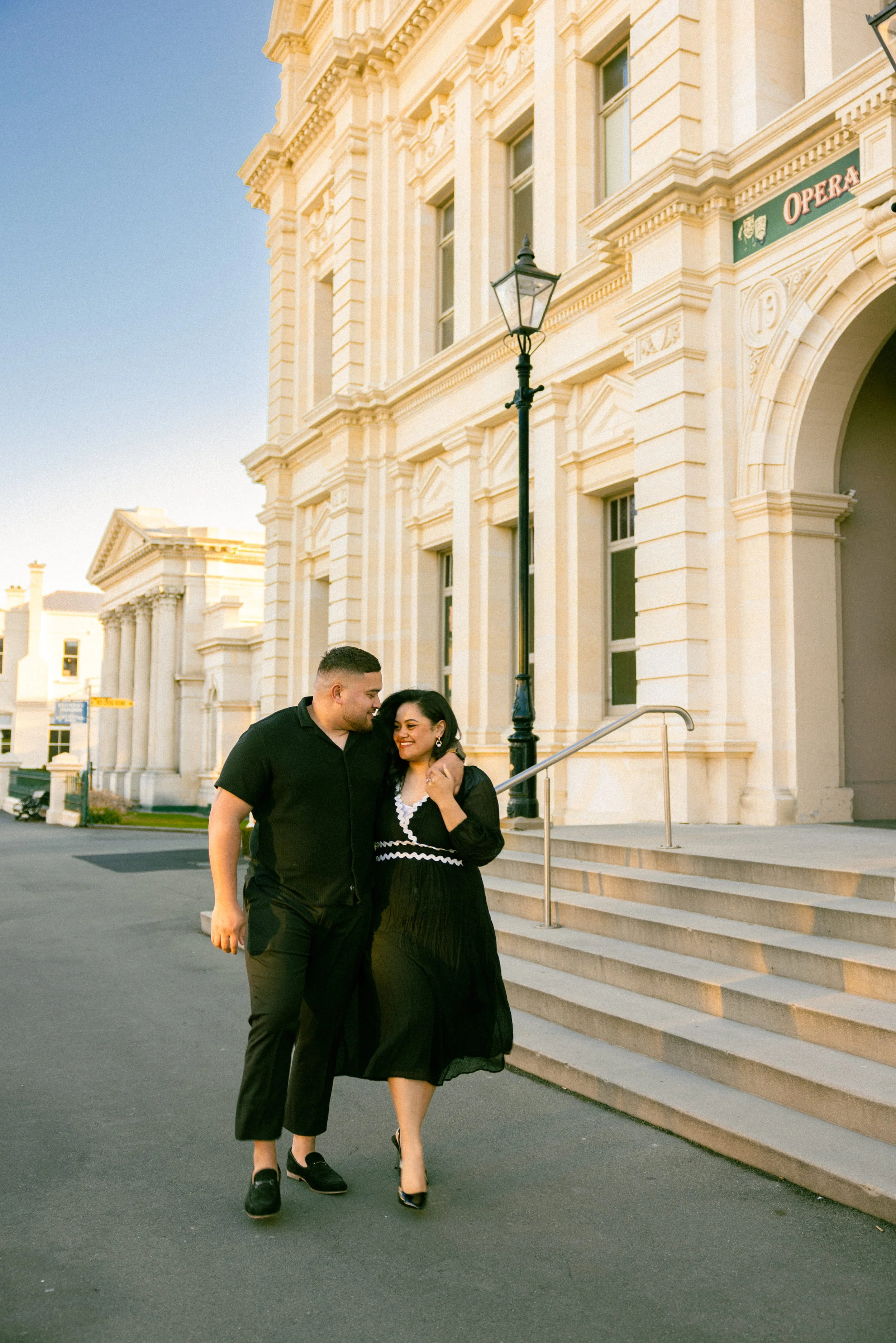 Romantic couple portrait captured in the historic streets of Oamaru.jpg