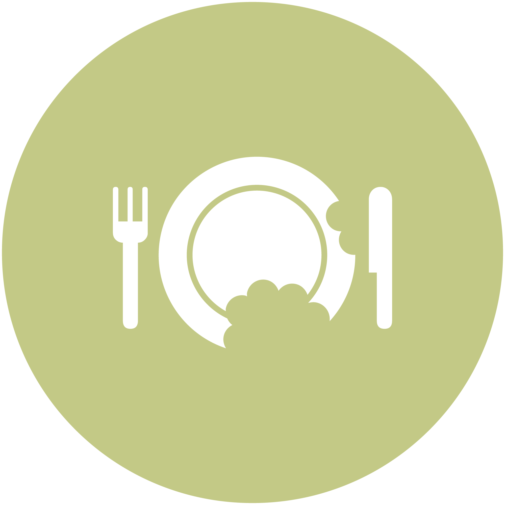 Icon of a plate with a fork and knife, indicating a dining or food area.