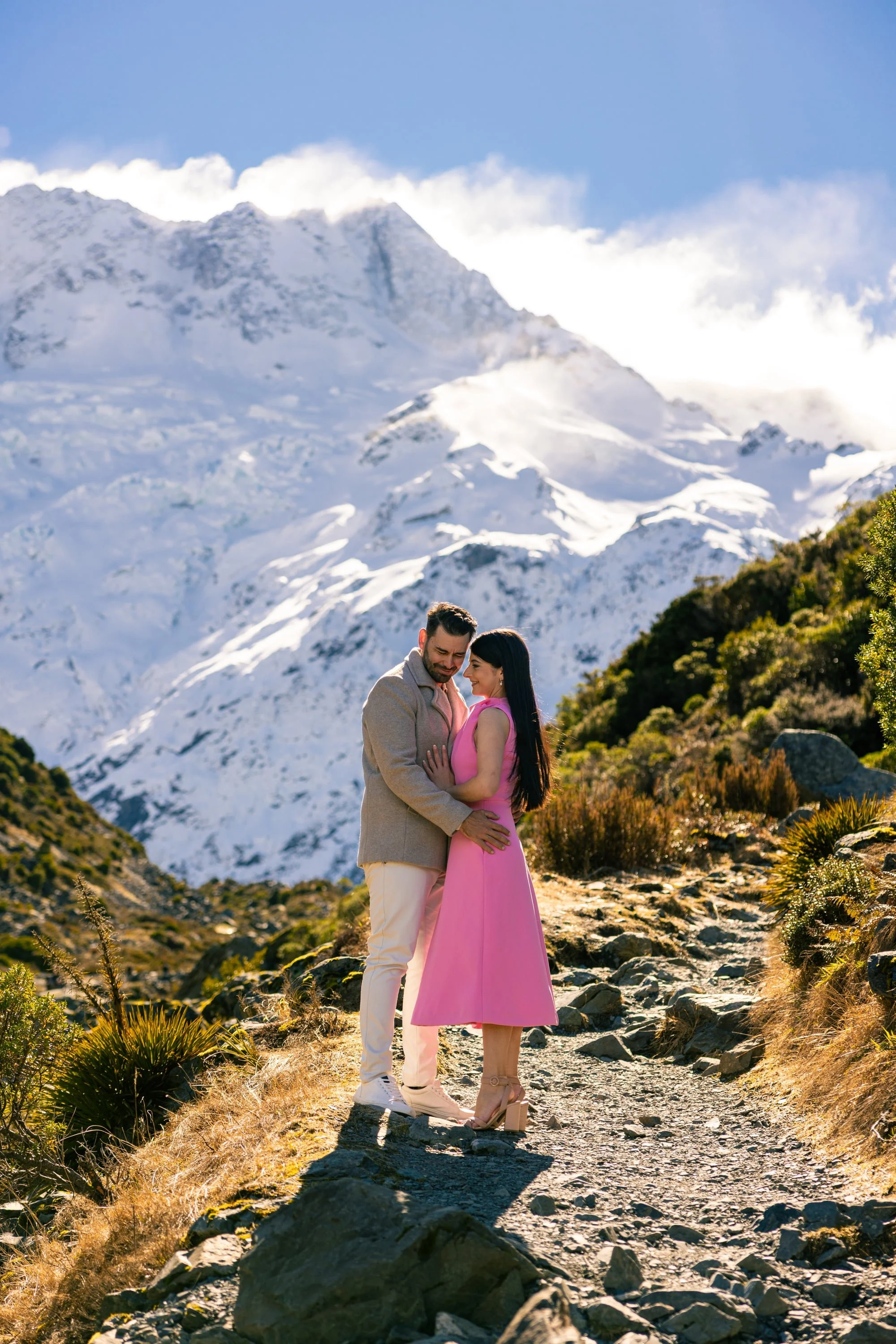Walking hand in hand near Mount Cook Village.jpg