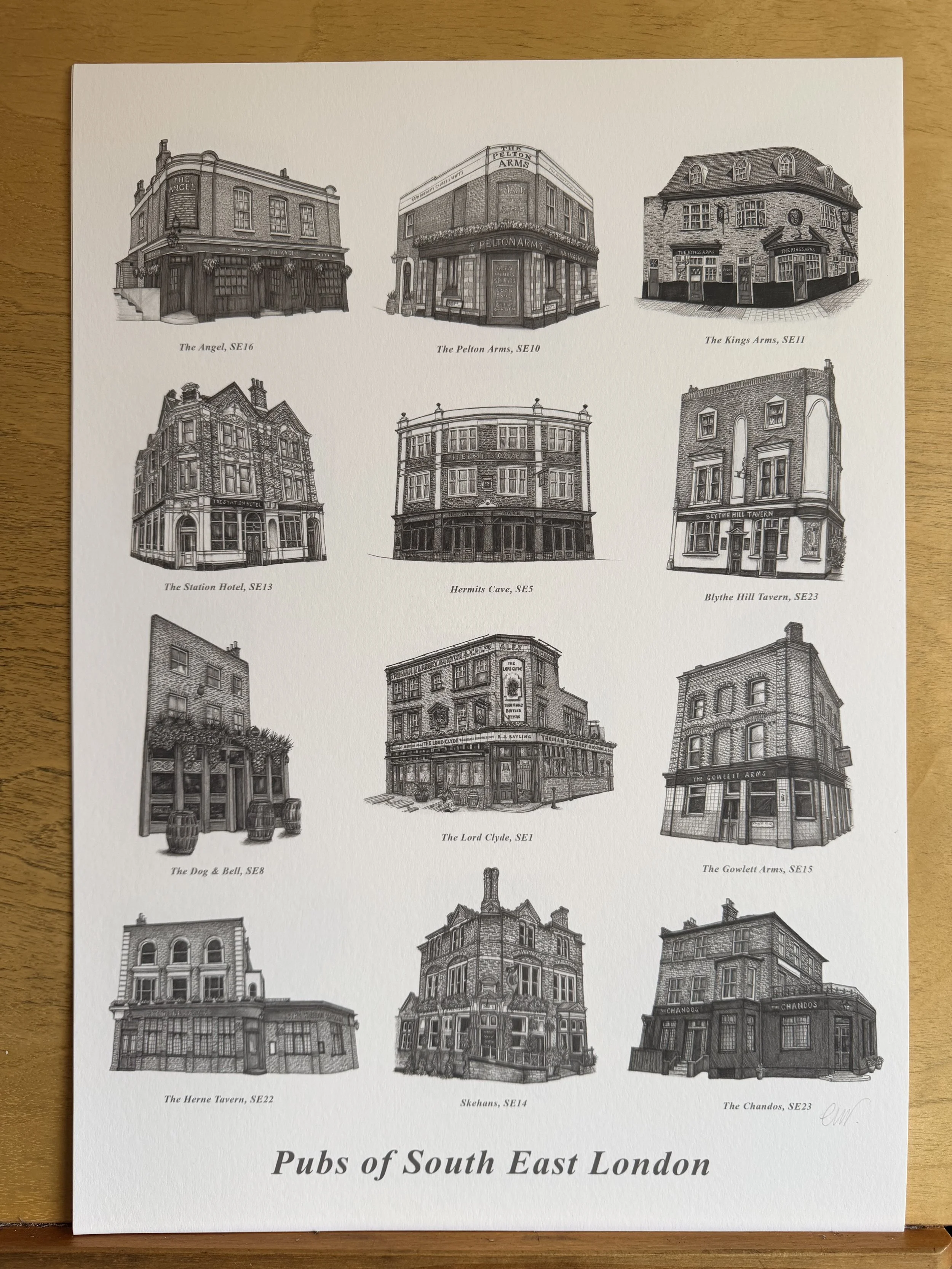 South East London Pub Print/A3 Giclée Print/Local Pub Artwork from SE London Postcodes