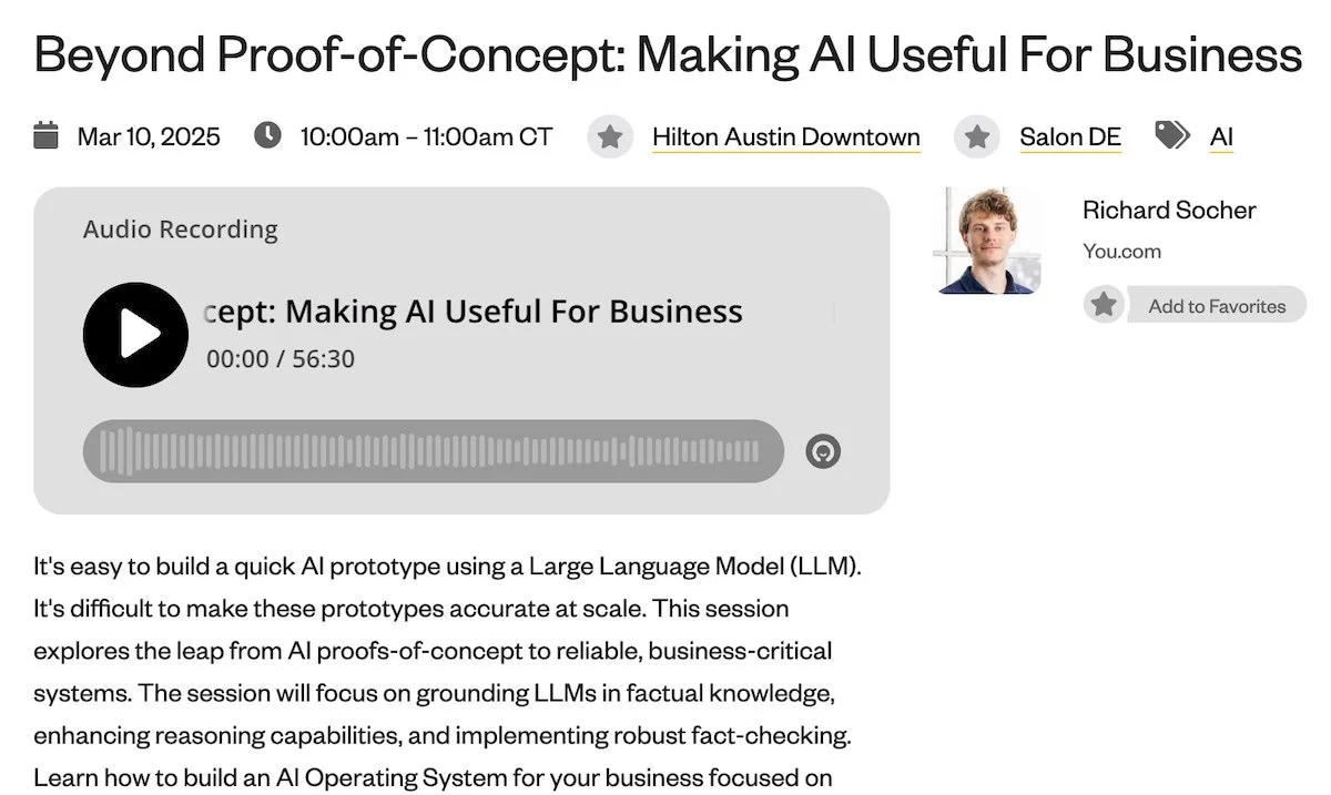 SXSW: AIX Ventures co-founder Richard Socher: Beyond Proof-of-Concept: Making AI Useful For Business
