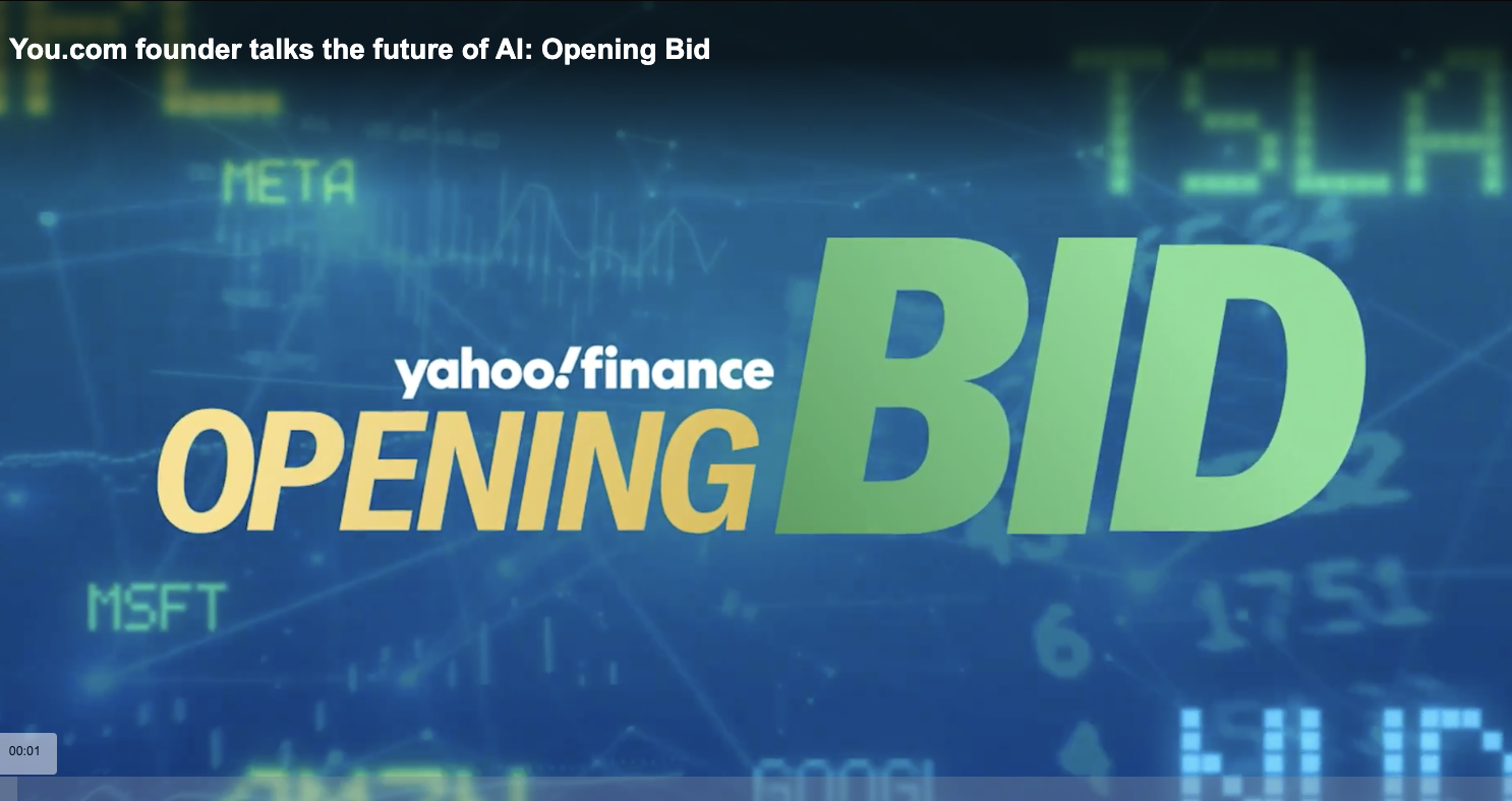 Yahoo Opening Bid: You.com Founder Talks the Future of AI