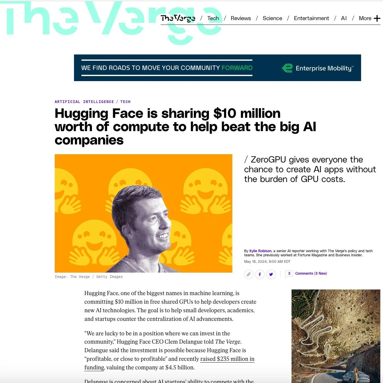 The Verge: Hugging Face is sharing $10 million worth of compute to help beat the big AI companies