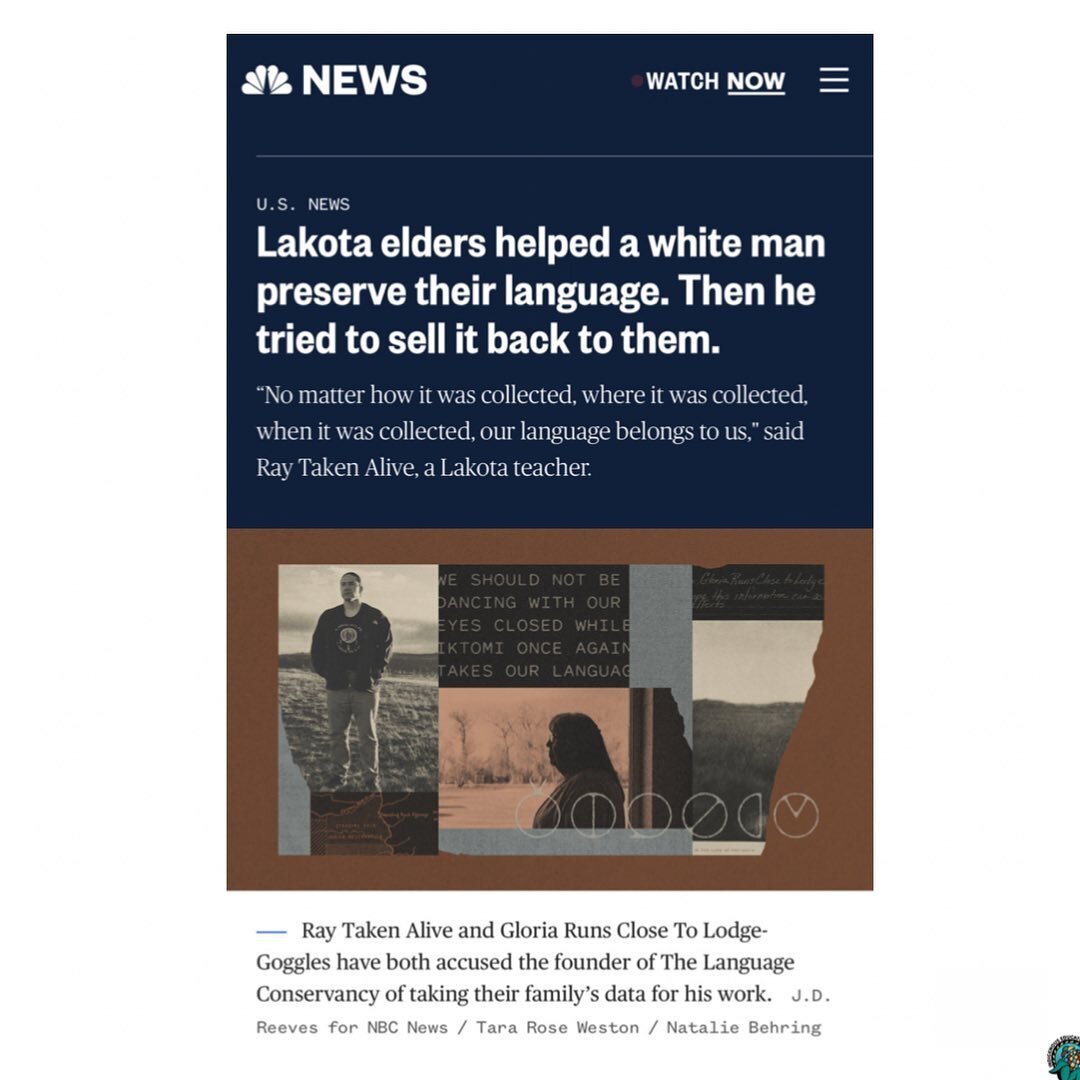 Read the WHOLE article. So much energy Indigenous peoples have to put forth to keep what is rightfully ours. Right, wrong&hellip;.more to the story 🤷🏽&zwj;♀️, it&rsquo;s still so exhausting. Our Languages are ours -PERIOD. Link in bio.

#indigenous