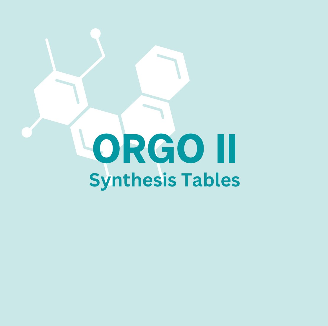 Organic Chemistry II Synthesis tables