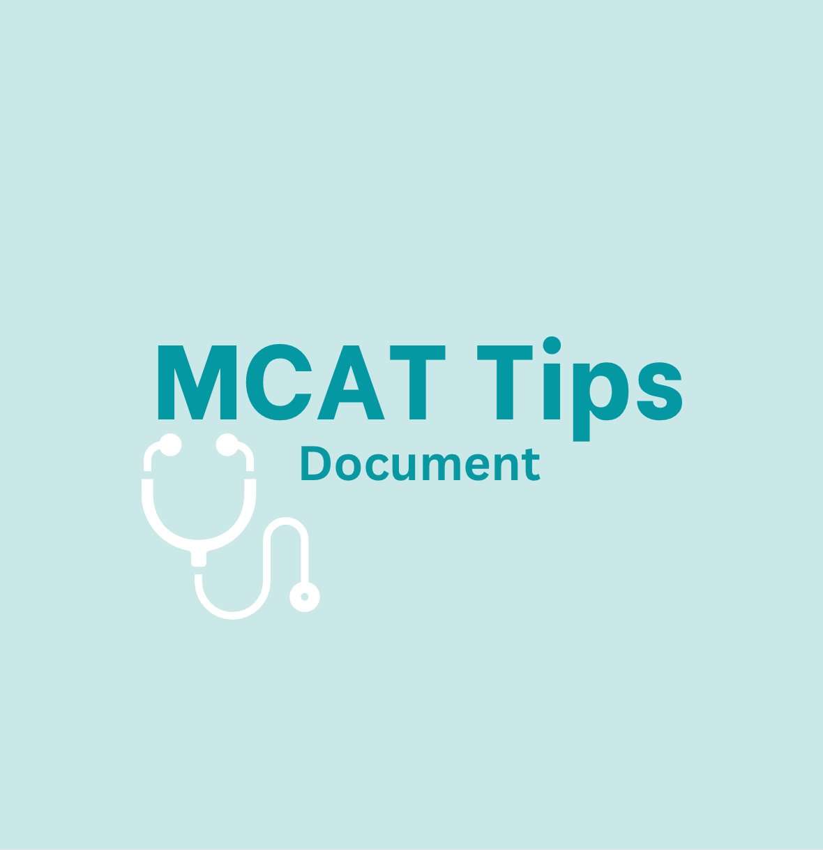 MCAT tips document