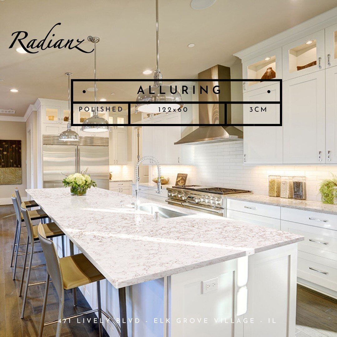 Alluring - Reveal allure within your space. #radianz #stonelink #quartz #kitchen #countertops