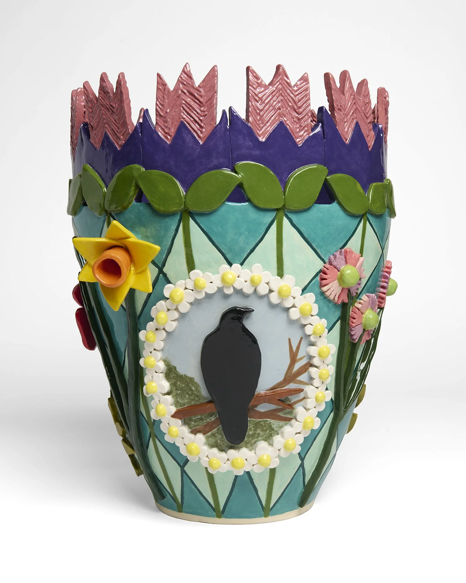 Liminal Creatures, view 3 ,  2026 , underglazed and glazed ceramic, 16"x14.5"x13"