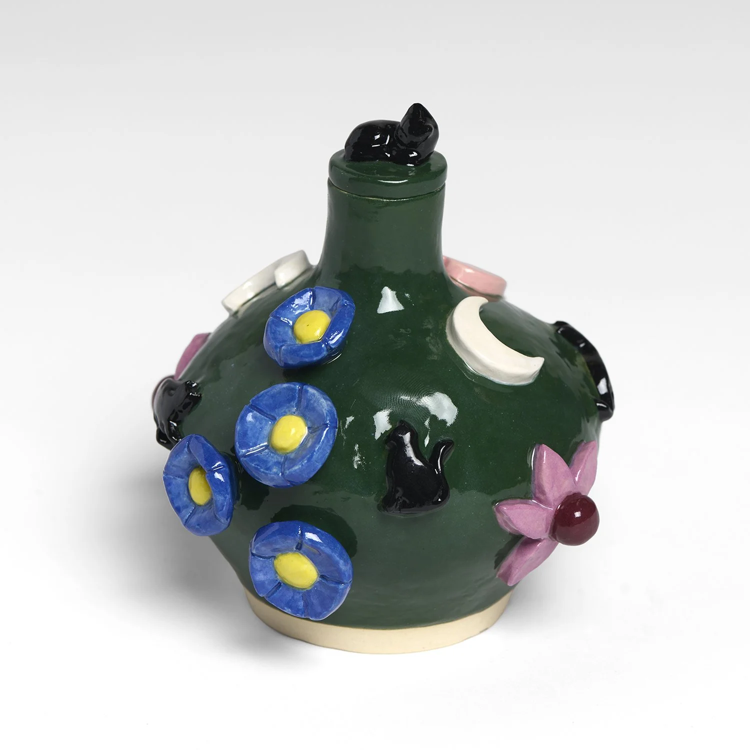 Witch Bottle 2, view 2  2026 , underglazed and glazed ceramic, 6"x5"x5"