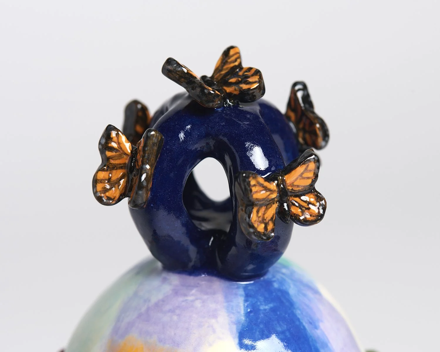 Urn # 17 (I miss you, friend), detail 2,  2026 , underglazed and glazed ceramic