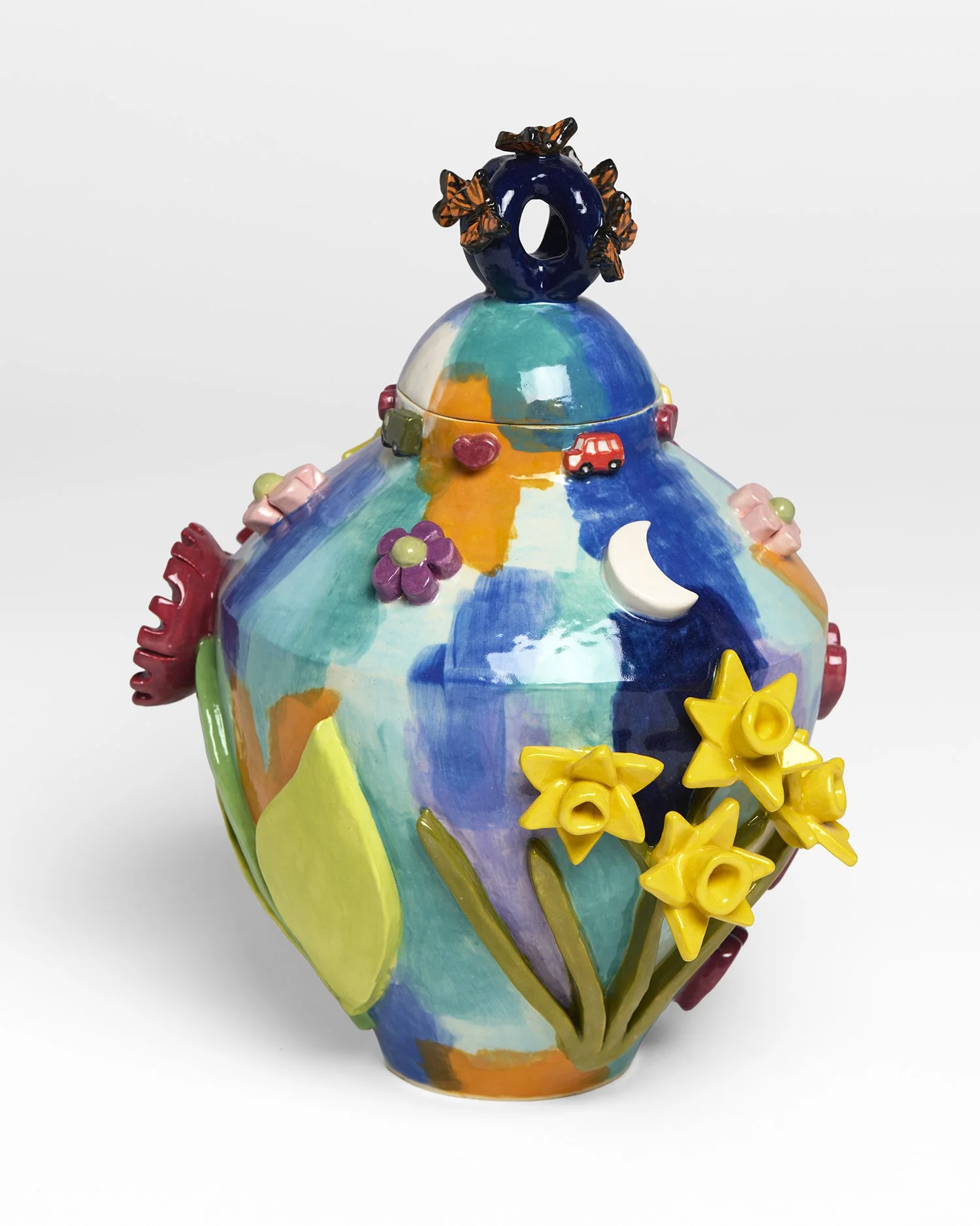 Urn # 17 (I miss you, friend), view 2,  2026 , underglazed and glazed ceramic