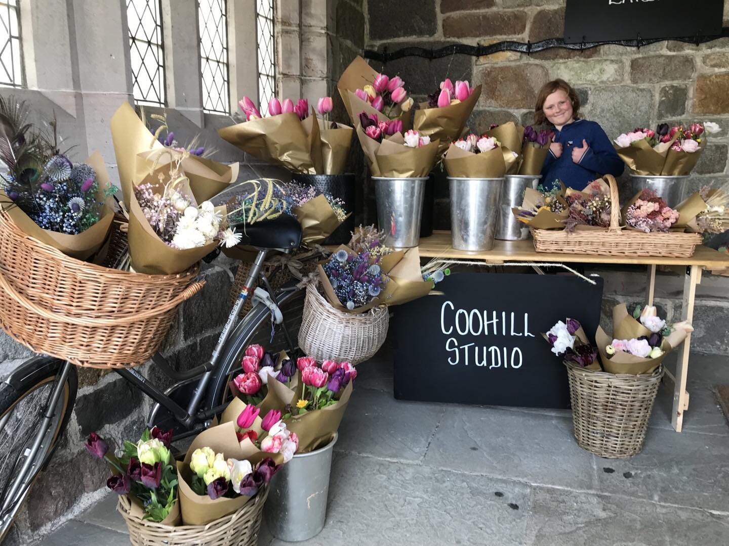 My son Robin helping me out at @theghillieslarder last summer. I started my own floristry design business (still a one woman affair) when he was at nursery and his little brother was in my backpack pulling flowers out of my arrangements! He is great 