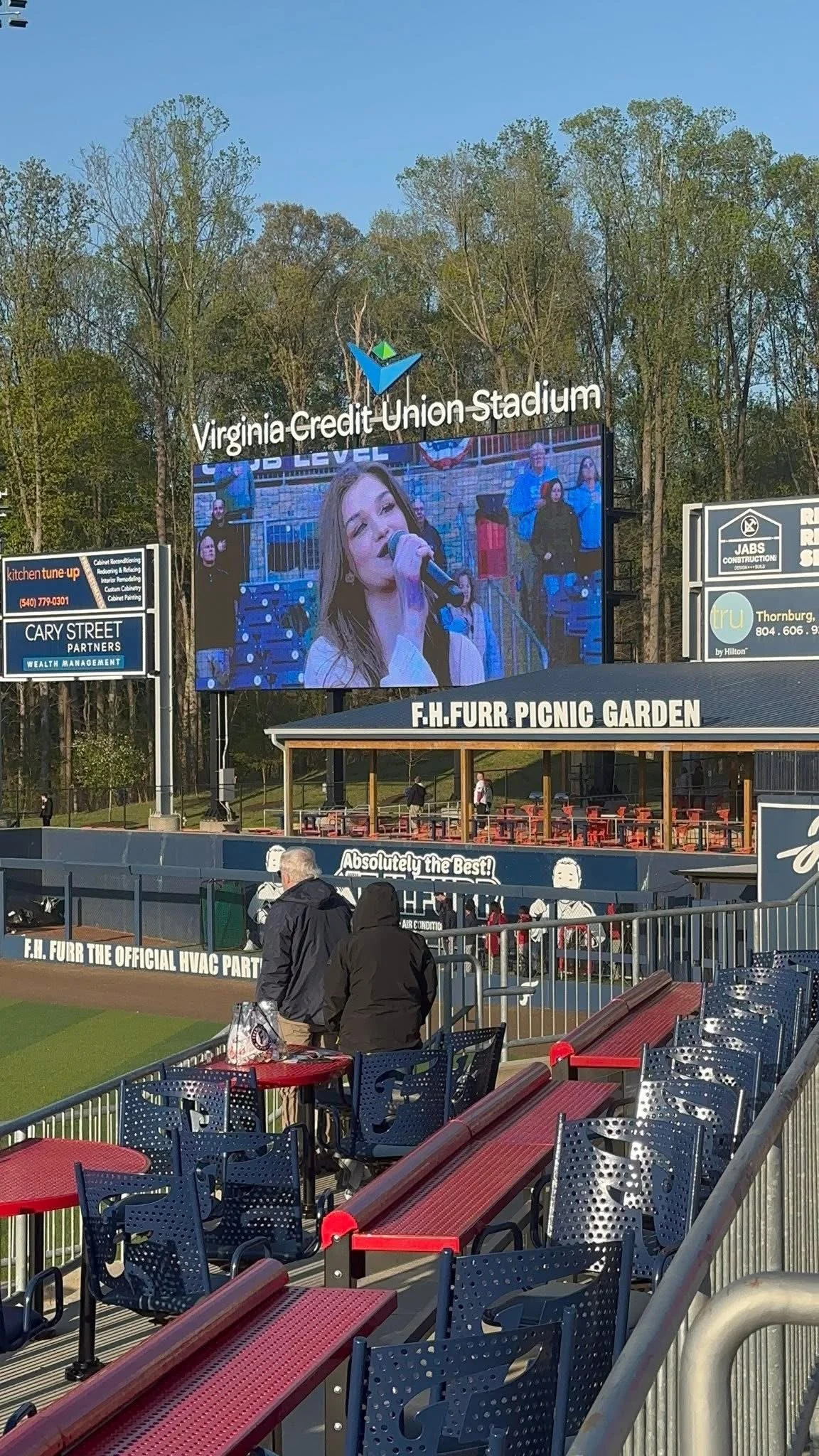 Kiley had the opportunity to sing the national anthem at a Fredericksburg Nationals game on behalf of Riverside Center for the Performing Arts.